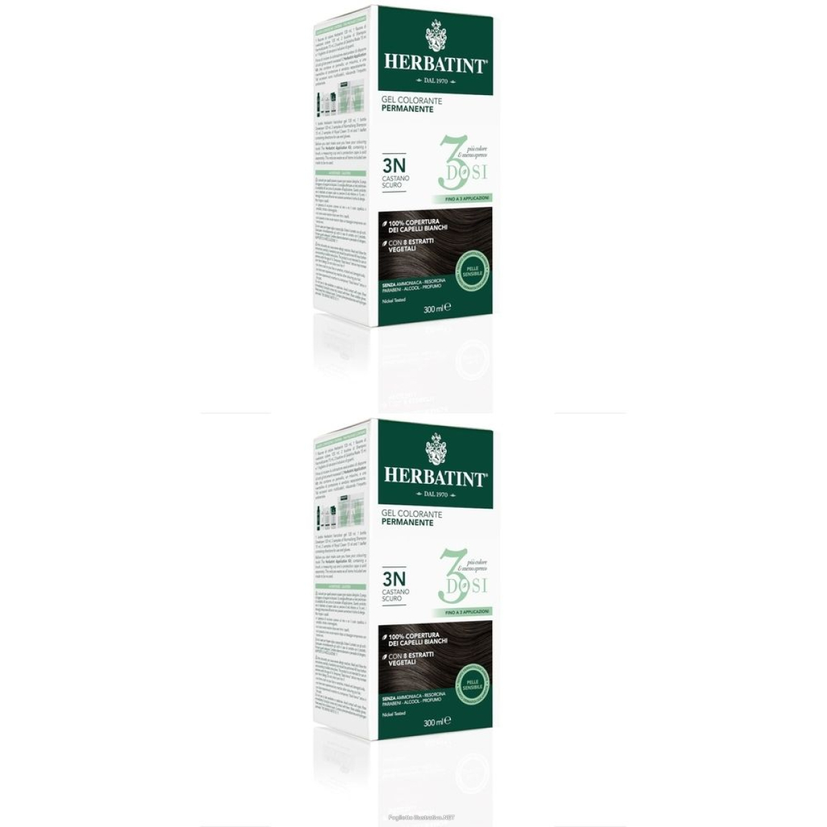 Trova prezzi di herbatint® 3 dosi 3n castano scuro set da 2 2x300 ml lozione e compra online