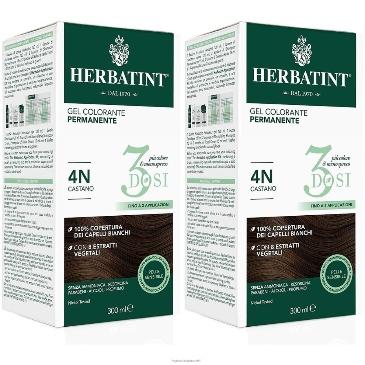 Trova prezzi di herbatint® 3 dosi 4n castano set da 2 2x300 ml lozione e compra online