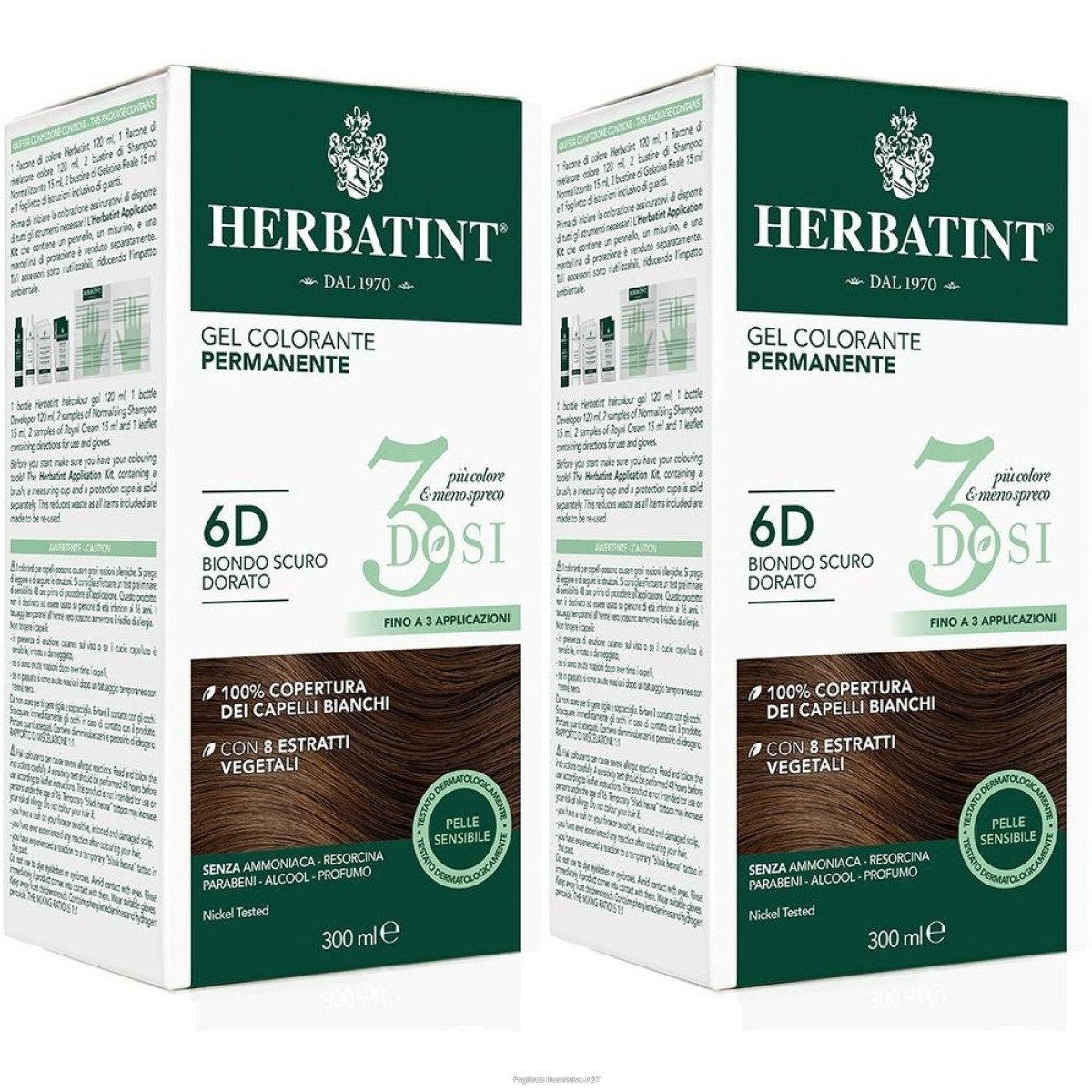 Trova prezzi di herbatint® 3 dosi 6d biondo scuro dorato set da 2 2x300 ml lozione e compra online