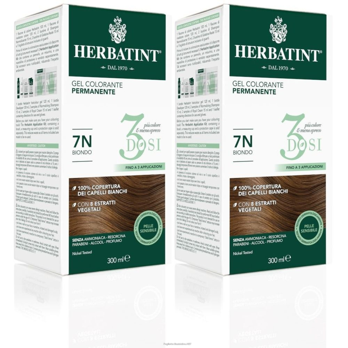 Trova prezzi di herbatint® 3 dosi 7n biondo set da 2 2x300 ml lozione e compra online
