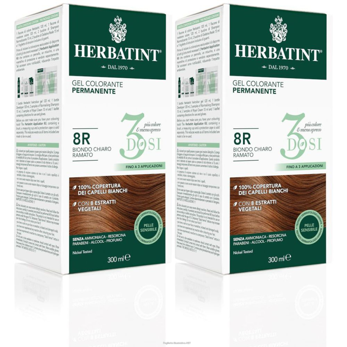 Trova prezzi di herbatint® 3 dosi 8r biondo ramato set da 2 2x300 ml tintura e compra online