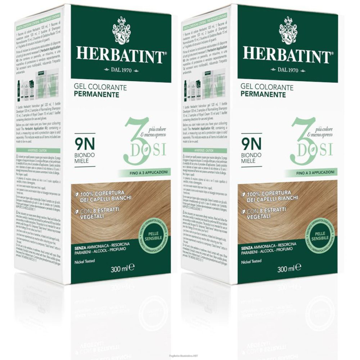 Trova prezzi di herbatint® 3 dosi 9n biondo miele set da 2 2x300 ml lozione e compra online
