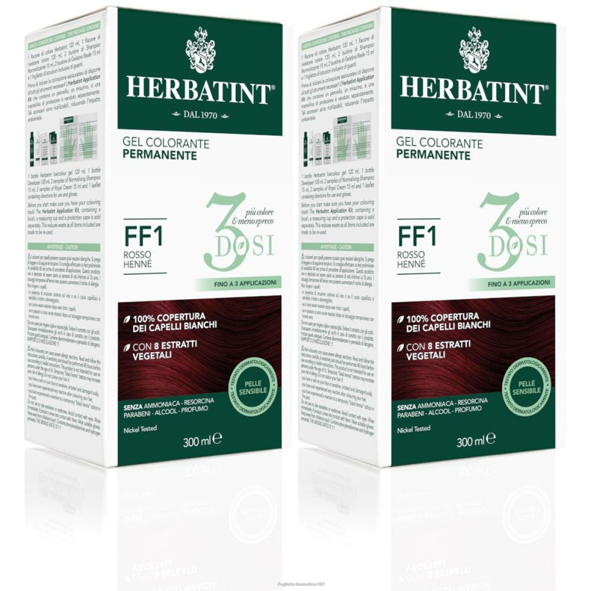 Trova prezzi di herbatint® 3 dosi ff1 rosso henne set da 2 2x300 ml lozione e compra online