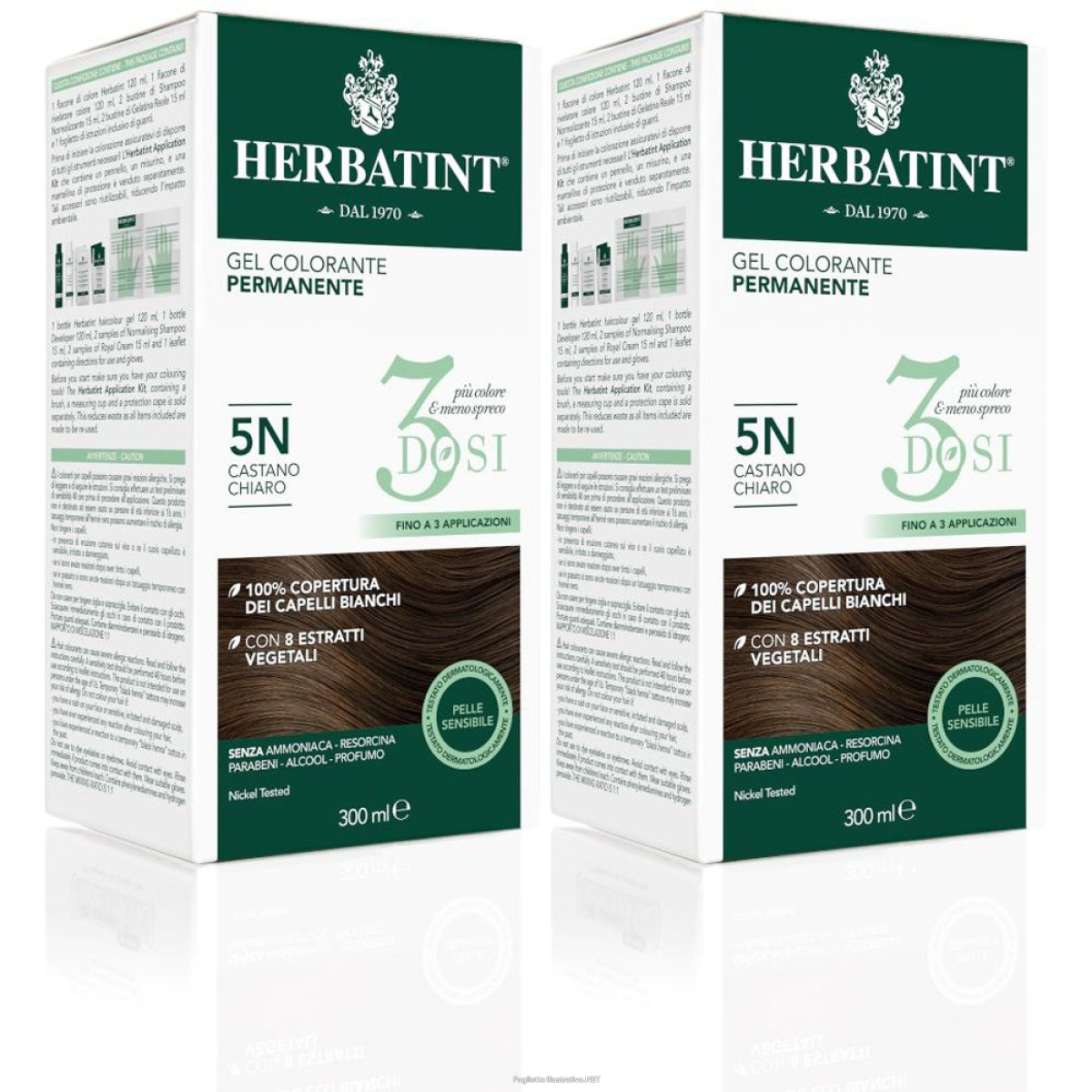 Trova prezzi di Herbatint 5N Castano Chiaro Set da 2 2x300 ml Lozione e compra online