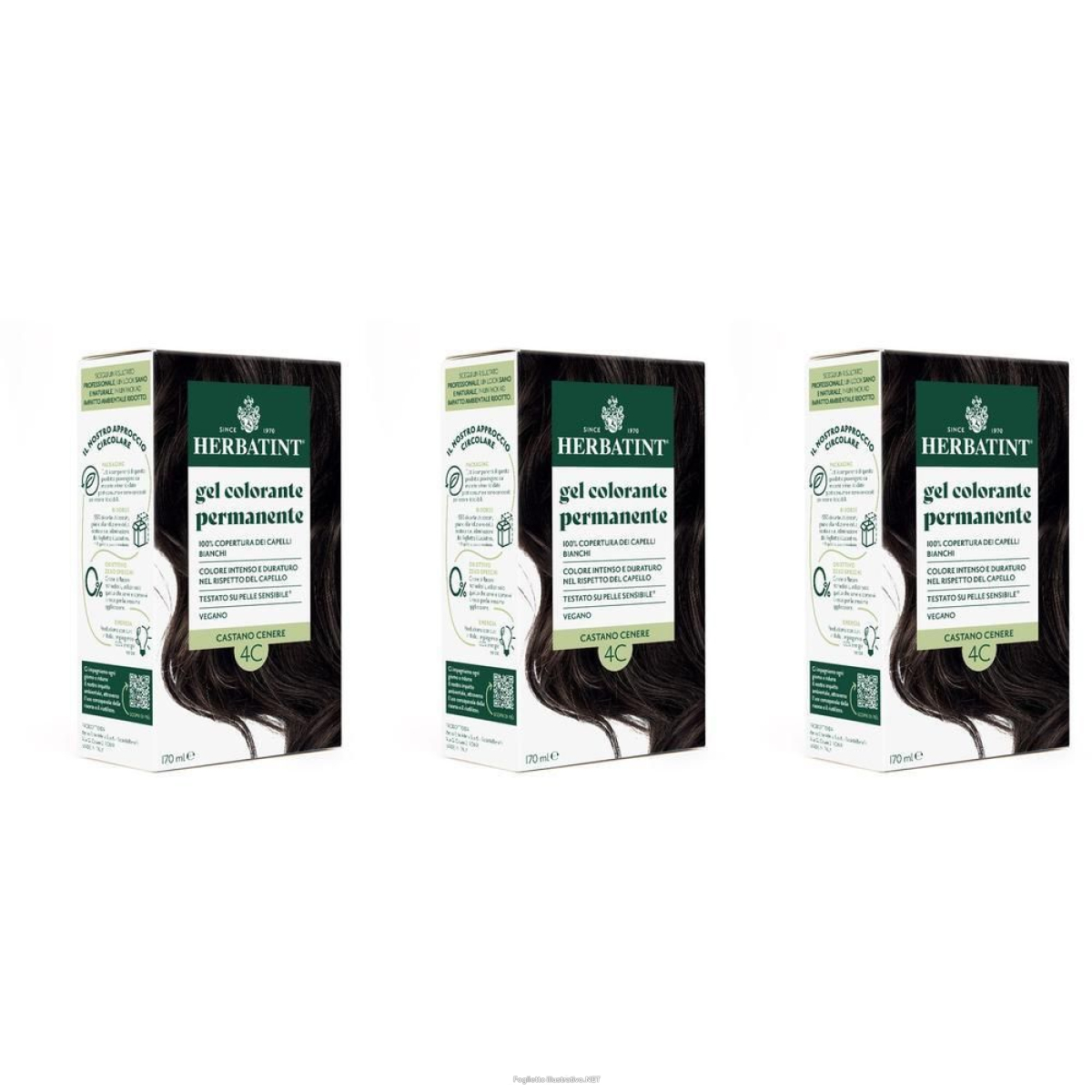 Trova prezzi di herbatint gel colorante permanente 4c castano cenere 3x170 ml e compra online