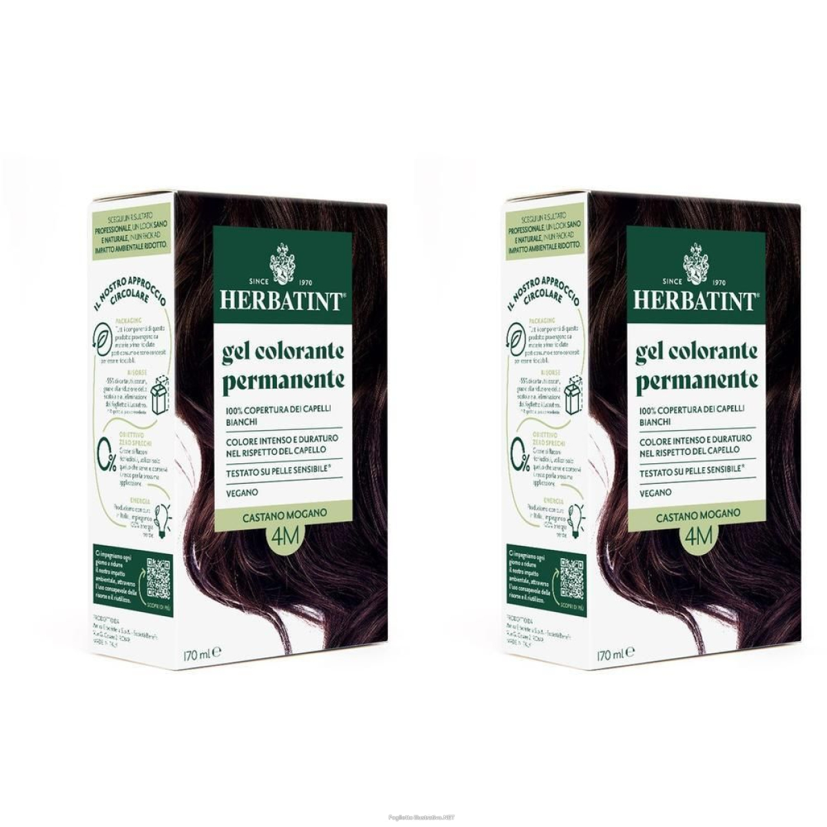 Trova prezzi di herbatint gel colorante permanente 4m castano mogano 2x170 ml e compra online