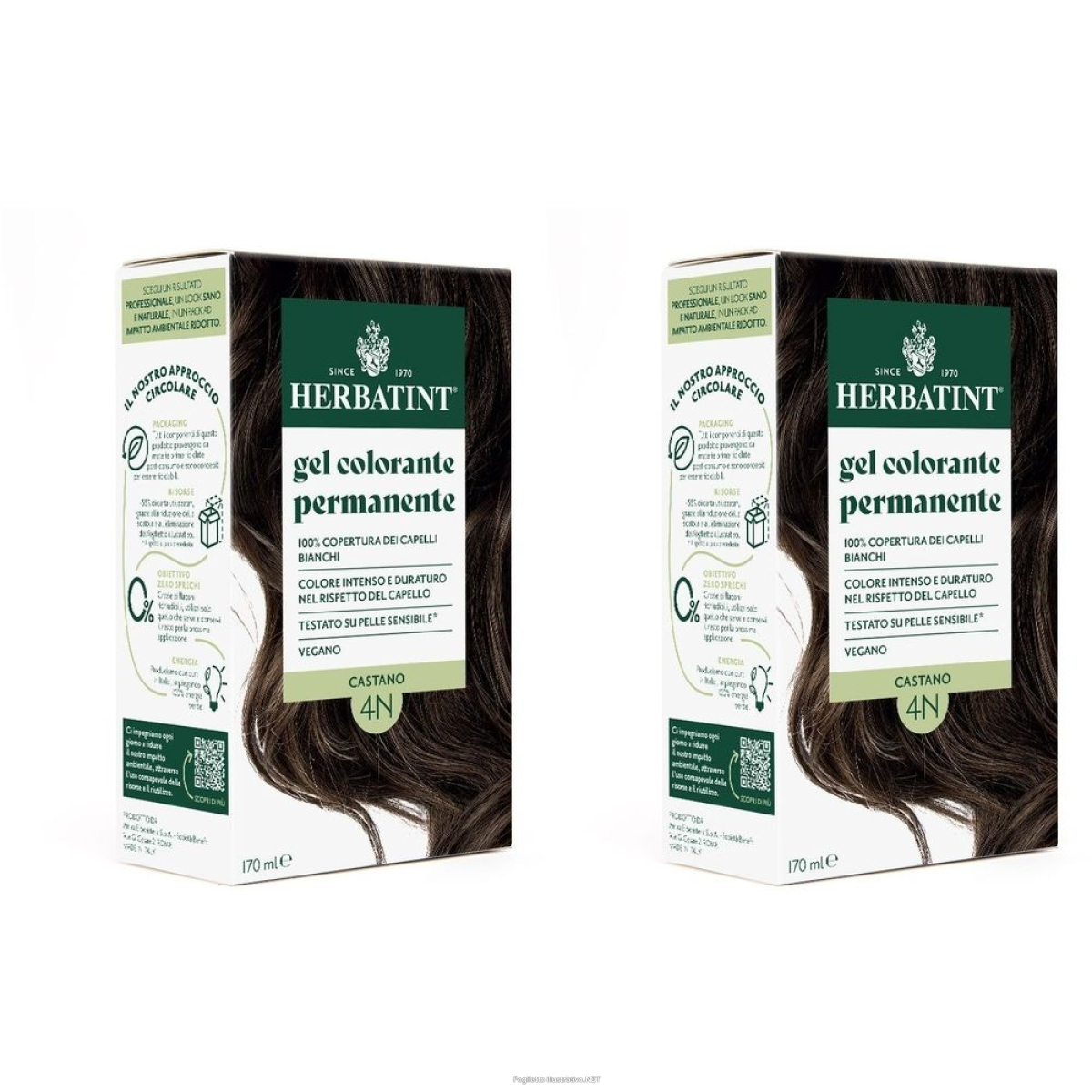 Trova prezzi di herbatint gel colorante permanente 4n castano set da 2 2x170 ml e compra online