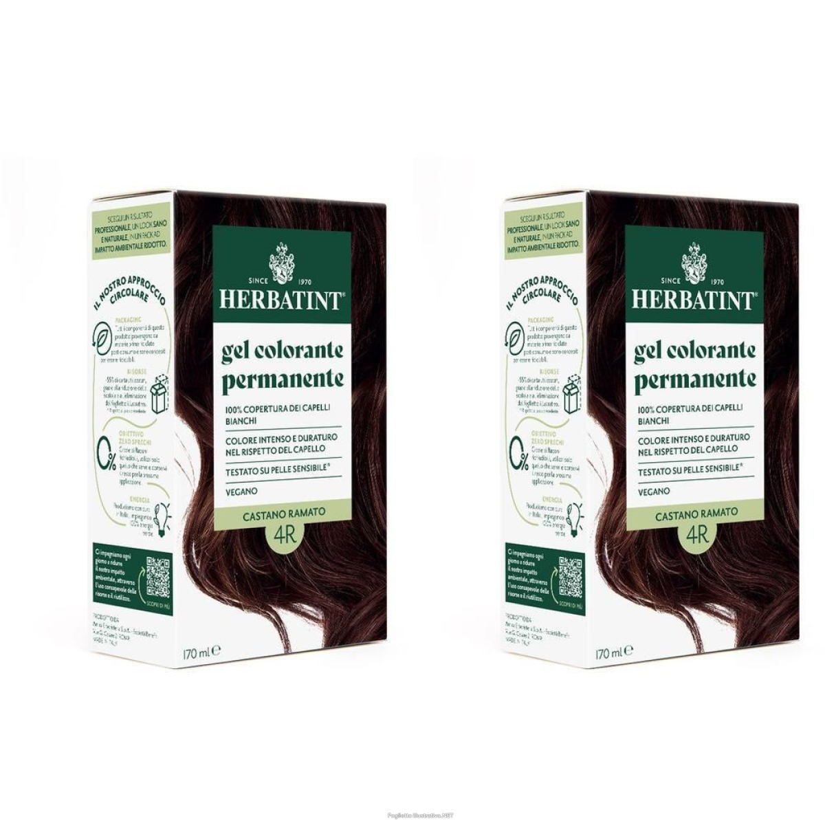 Trova prezzi di herbatint gel colorante permanente 4r castano ramato 2x170 ml e compra online
