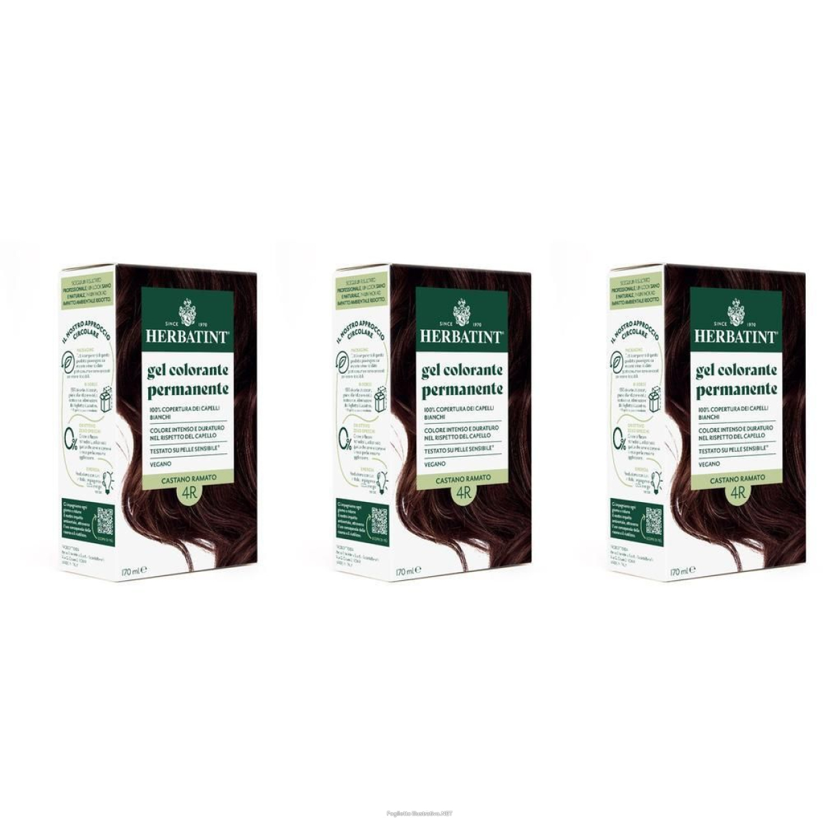 Trova prezzi di herbatint gel colorante permanente 4r castano ramato 3x170 ml e compra online