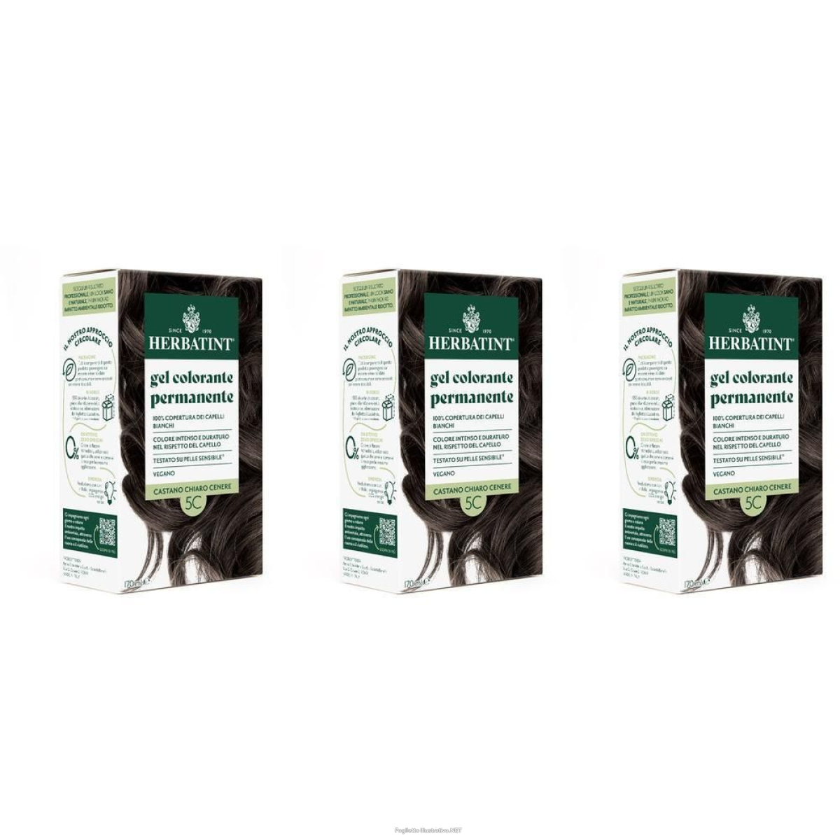 Trova prezzi di herbatint gel colorante permanente 5c castano chiaro cenere 3x170 ml e compra online