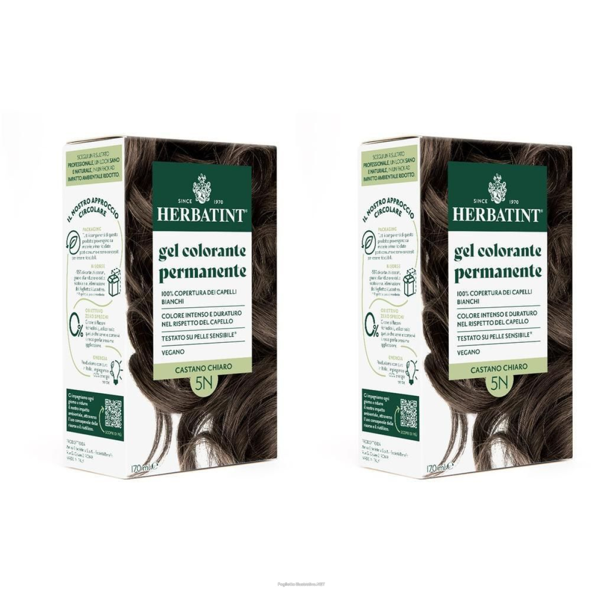 Trova prezzi di herbatint gel colorante permanente 5n castano chiaro 2x170 ml e compra online