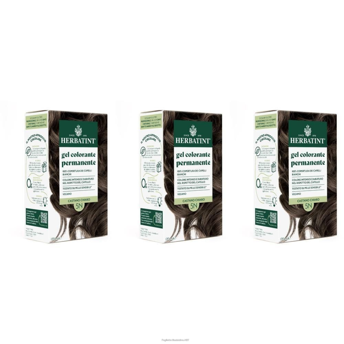 Trova prezzi di herbatint gel colorante permanente 5n castano chiaro 3x170 ml e compra online