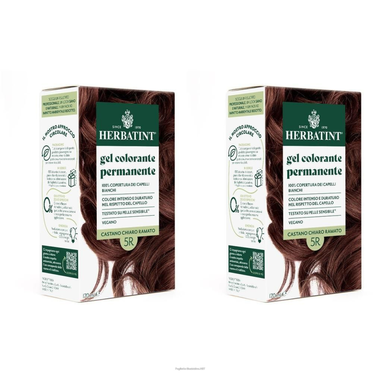 Trova prezzi di herbatint gel colorante permanente 5r castano chiaro ramato 2x170 ml e compra online