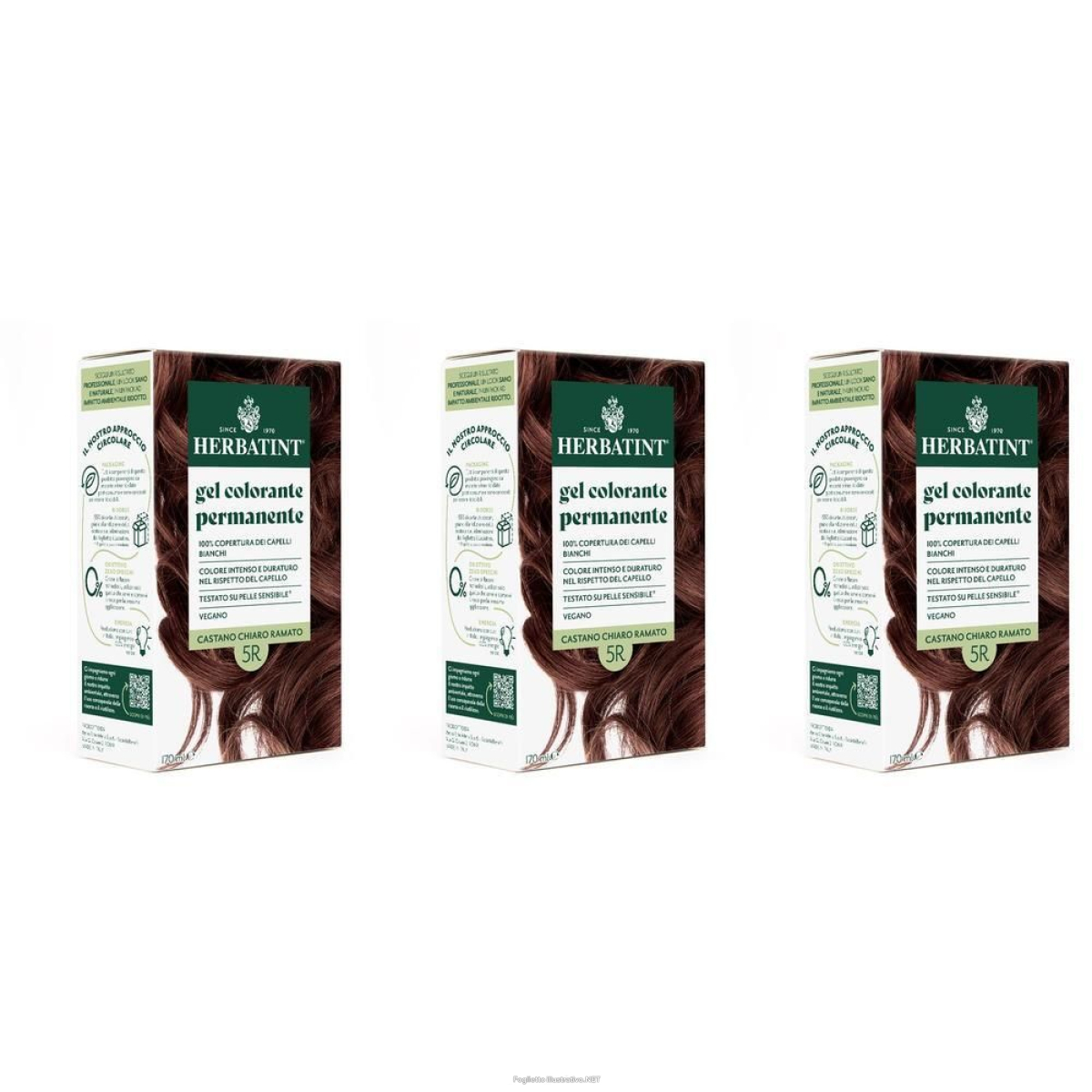 Trova prezzi di herbatint gel colorante permanente 5r castano chiaro ramato 3x170 ml e compra online
