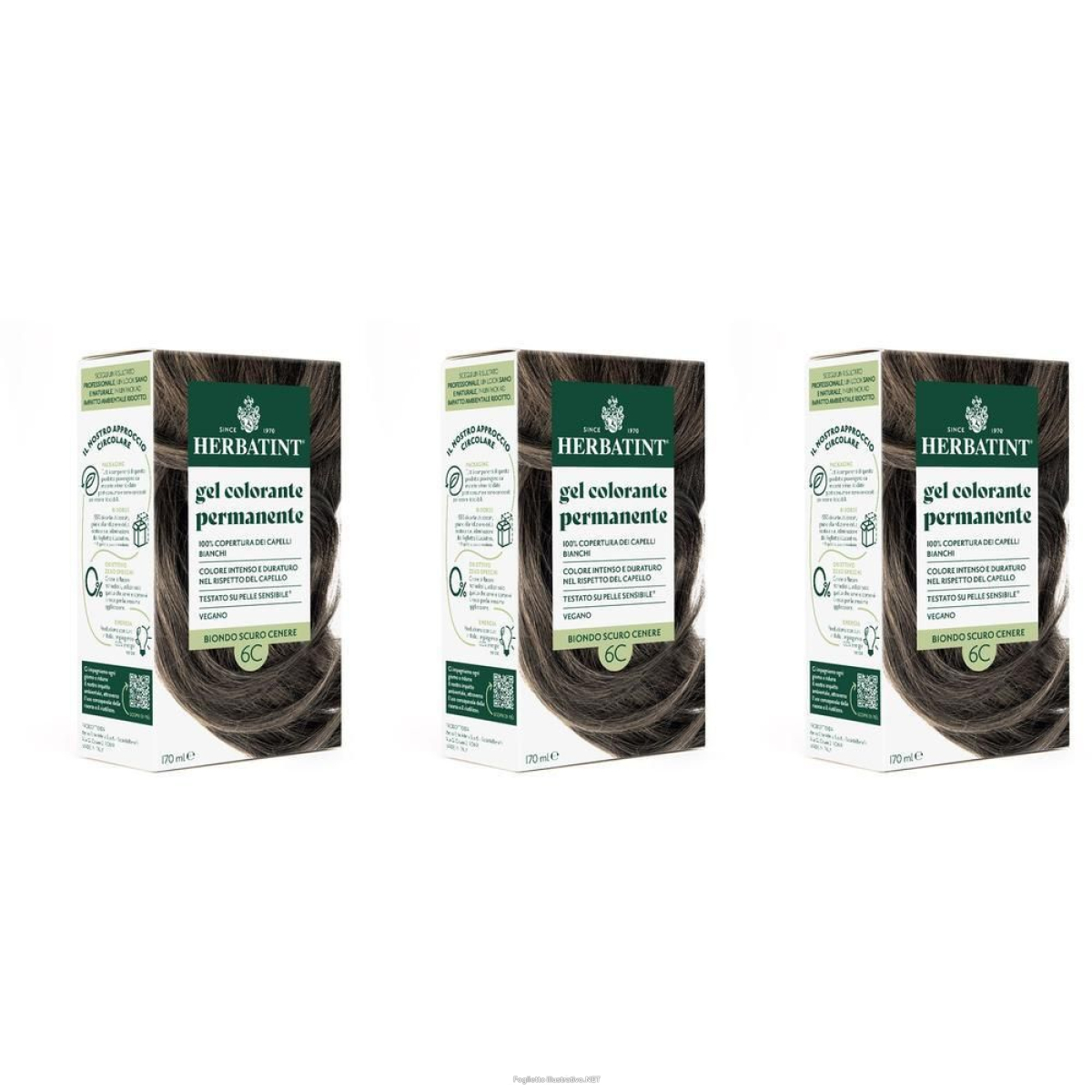 Trova prezzi di herbatint gel colorante permanente 6c biondo scuro cenere 3x170 ml e compra online
