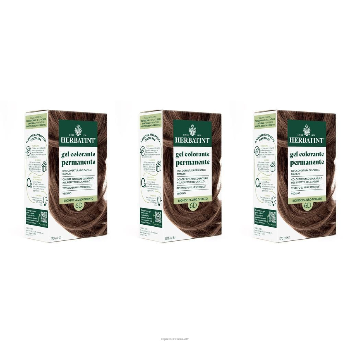 Trova prezzi di herbatint gel colorante permanente 6d biondo scuro dorato 3x170 ml e compra online
