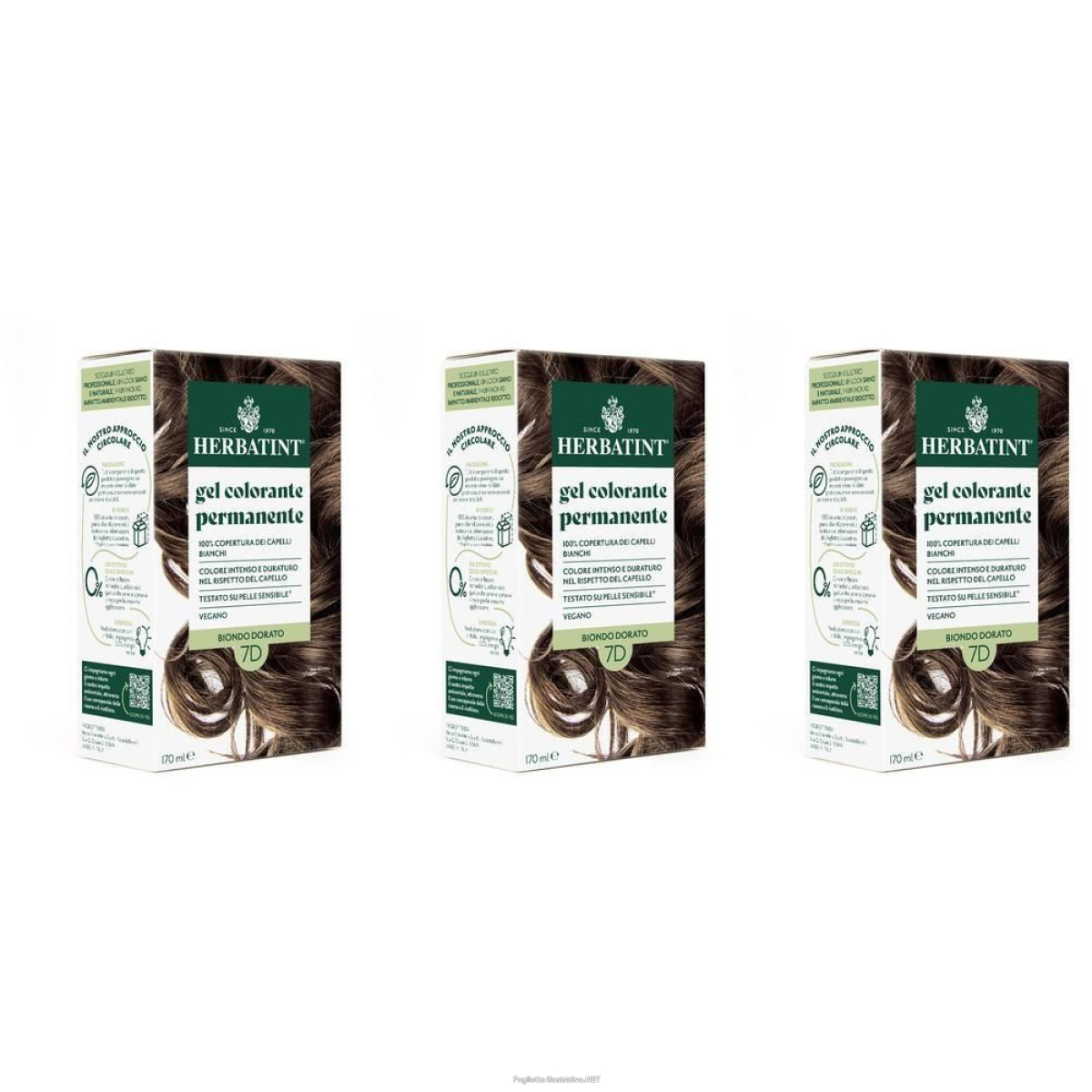 Trova prezzi di herbatint gel colorante permanente 7d biondo dorato 3x170 ml e compra online