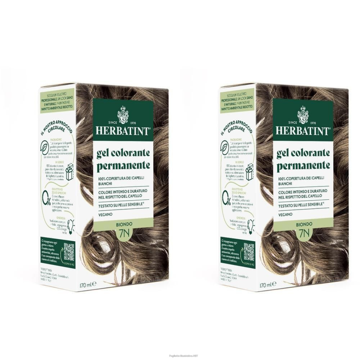 Trova prezzi di herbatint gel colorante permanente 7n biondo 2x170 ml e compra online