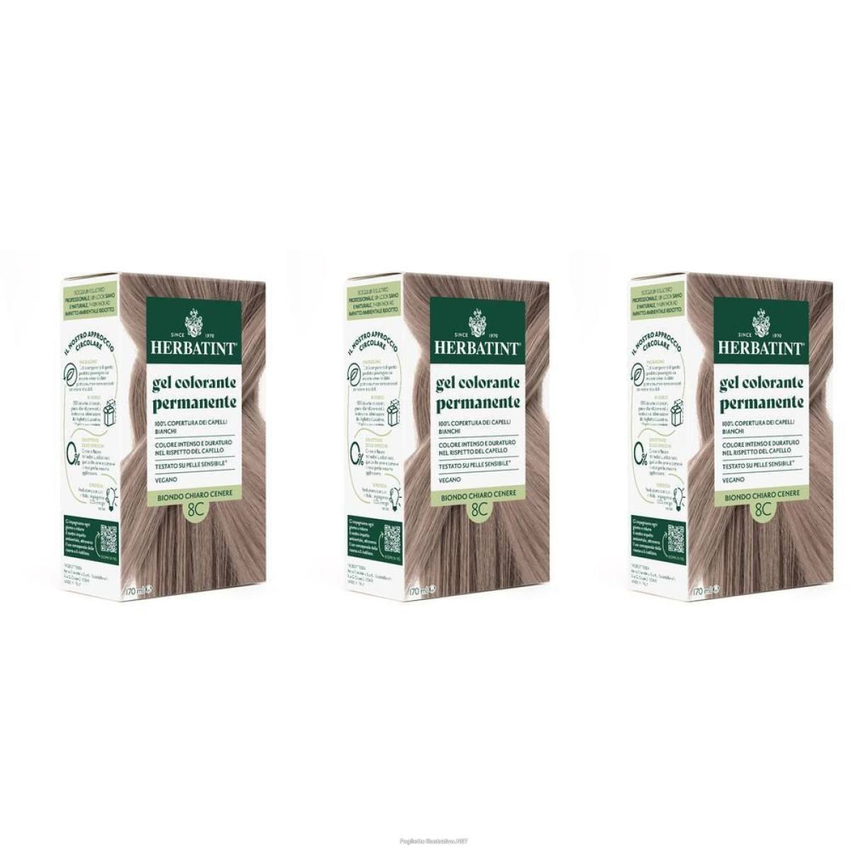 Trova prezzi di herbatint gel colorante permanente 8c biondo chiaro cenere 3x170 ml e compra online