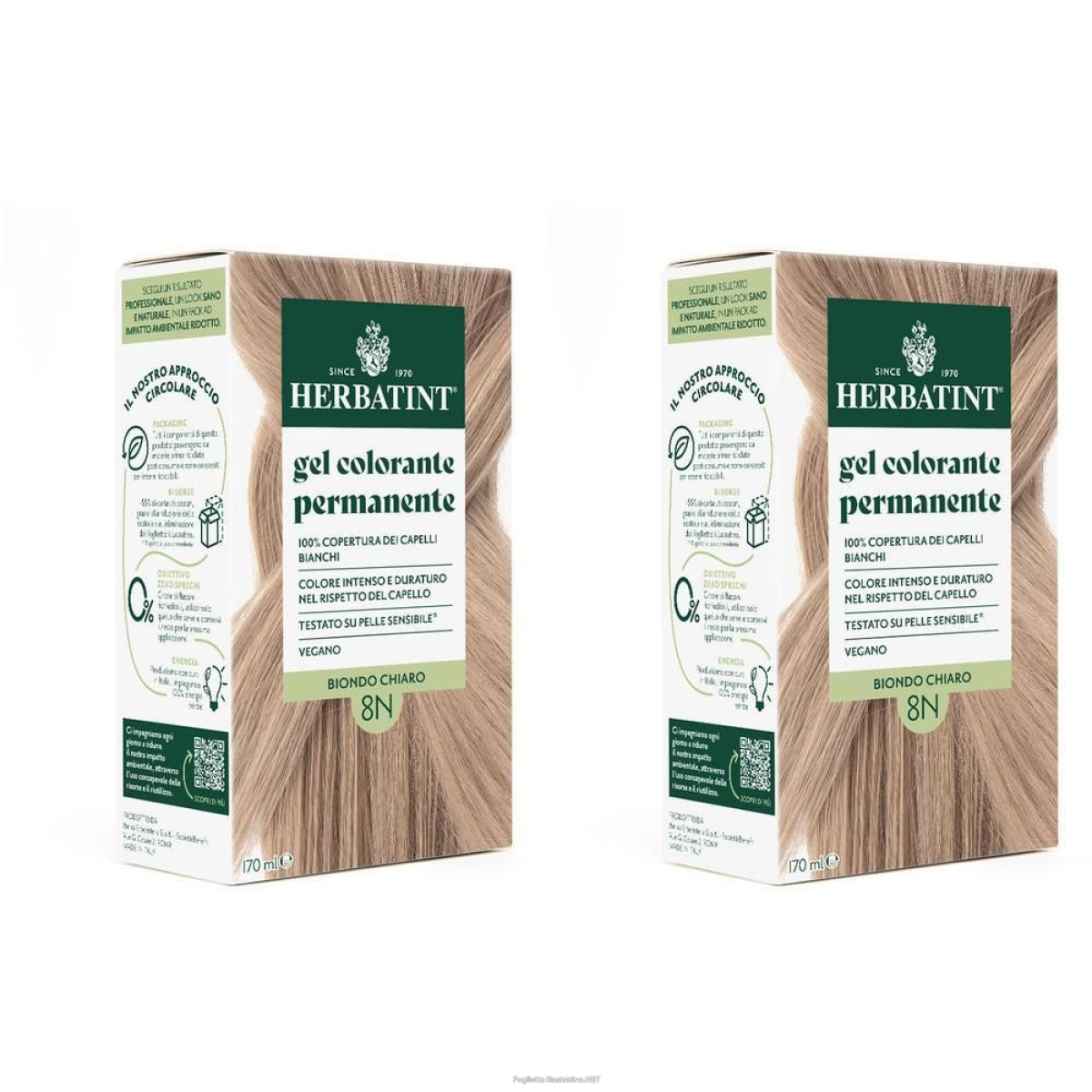Trova prezzi di herbatint gel colorante permanente 8n biondo chiaro 2x170 ml e compra online