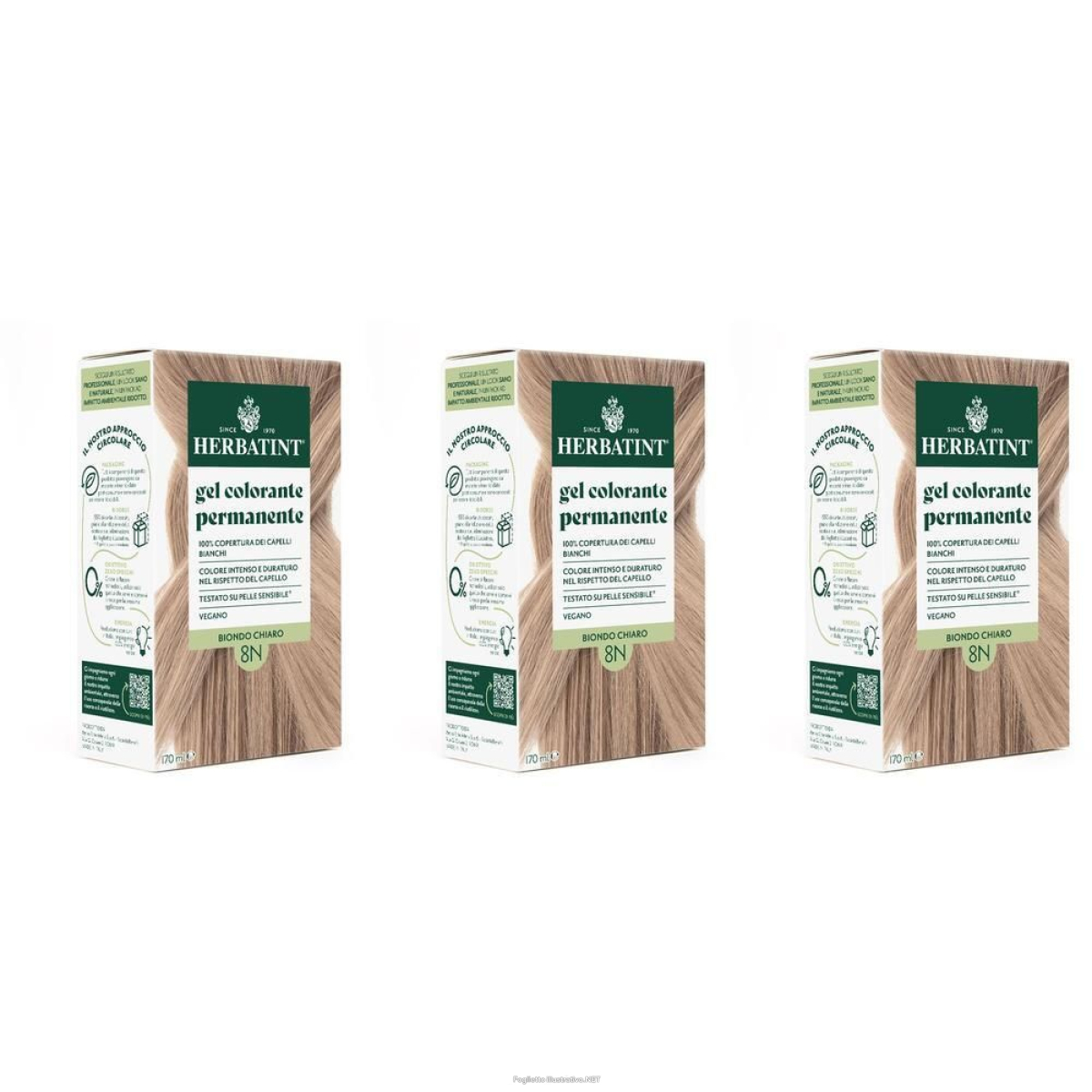 Trova prezzi di herbatint gel colorante permanente 8n biondo chiaro 3x170 ml e compra online