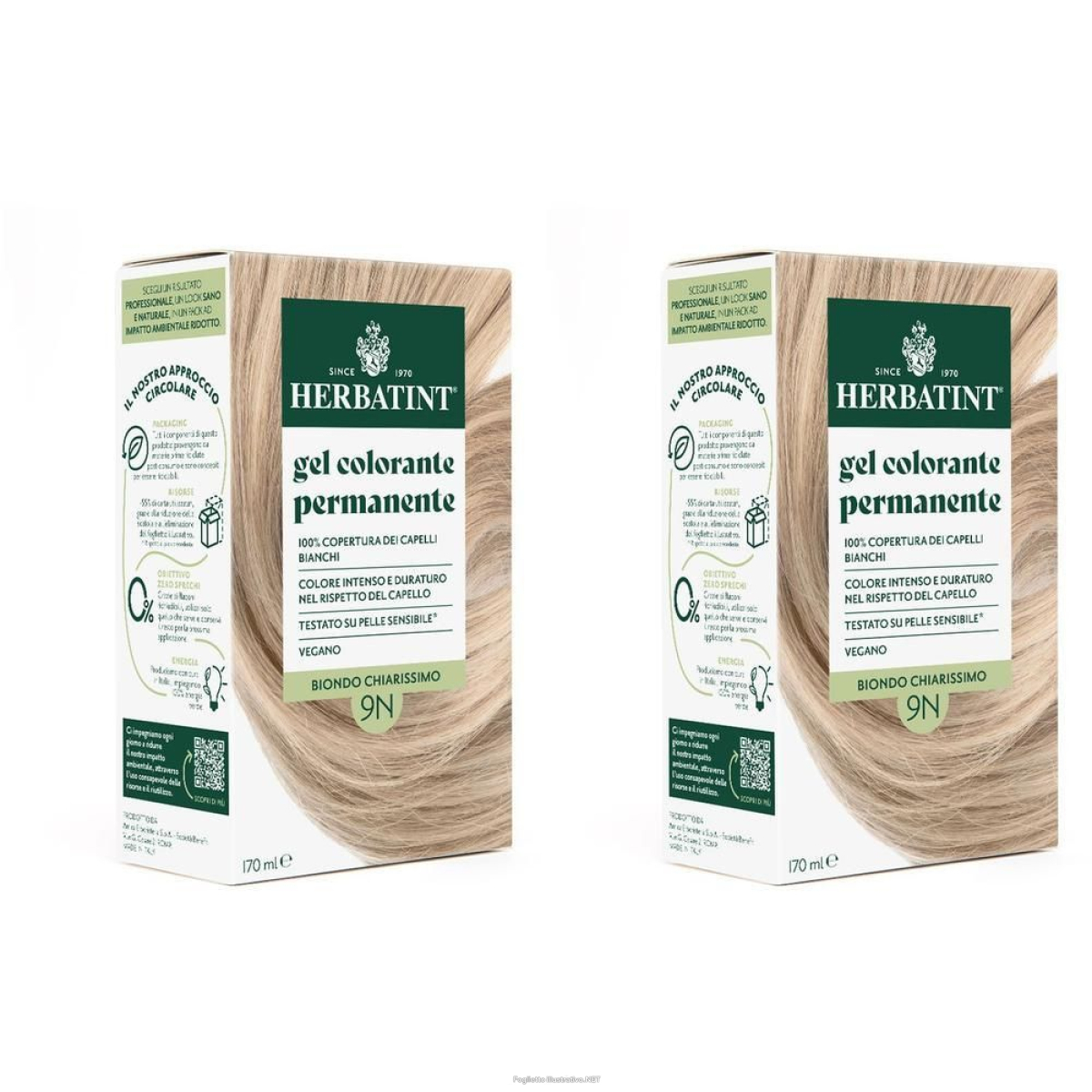 Trova prezzi di herbatint gel colorante permanente 9n biondo chiarissimo 2x170 ml e compra online