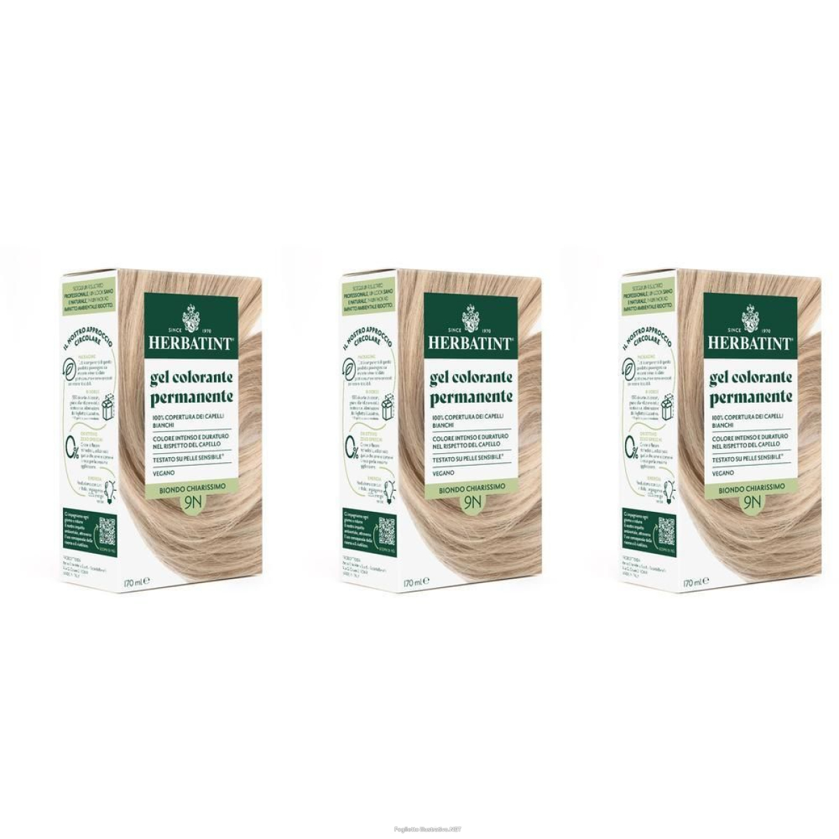 Trova prezzi di herbatint gel colorante permanente 9n biondo chiarissimo 3x170 ml e compra online