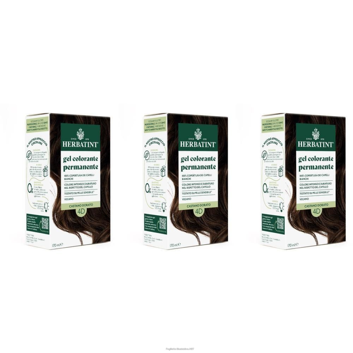 Trova prezzi di herbatint gel colorante permanente colore 4d castano dorato 3x170 ml e compra online