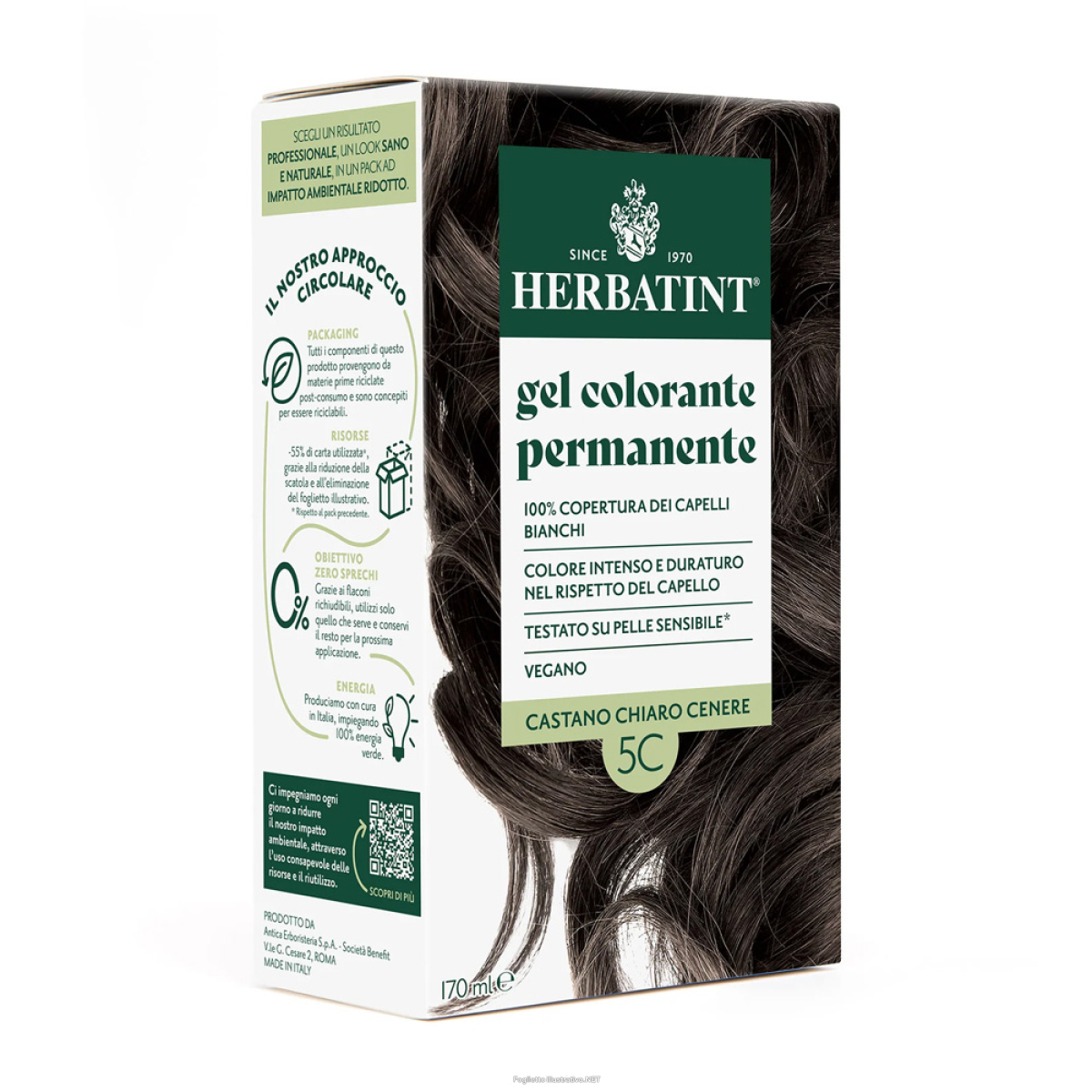 Trova prezzi di herbatint tintura capelli gel permanente 5c castano chiaro cenere 170 ml e compra online