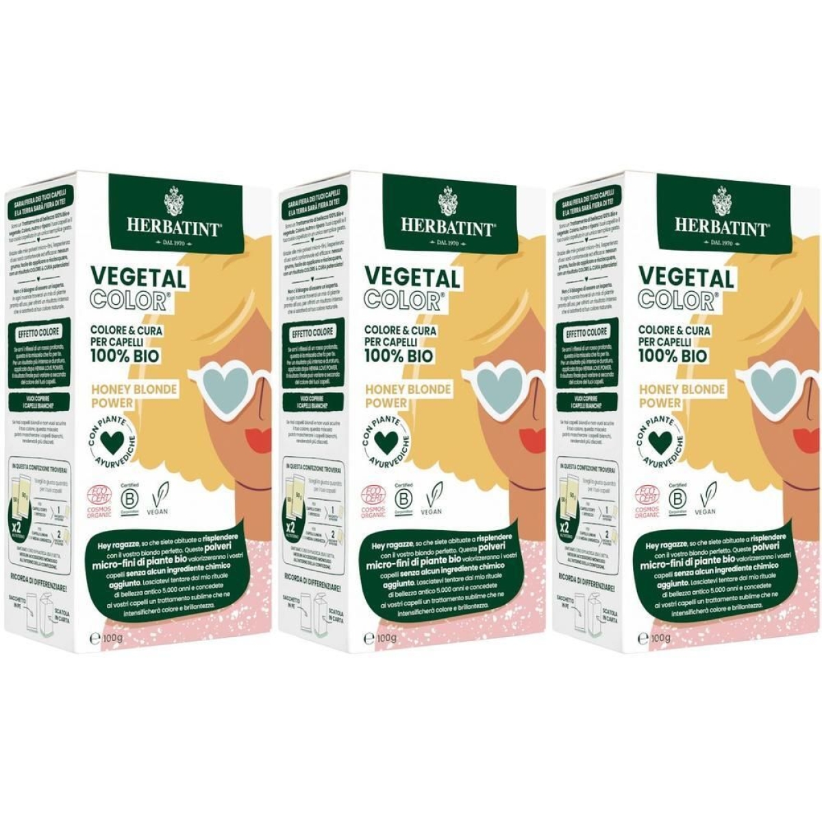 Trova prezzi di Herbatint® vegetal color® honey blonde power 3x100 g e compra online