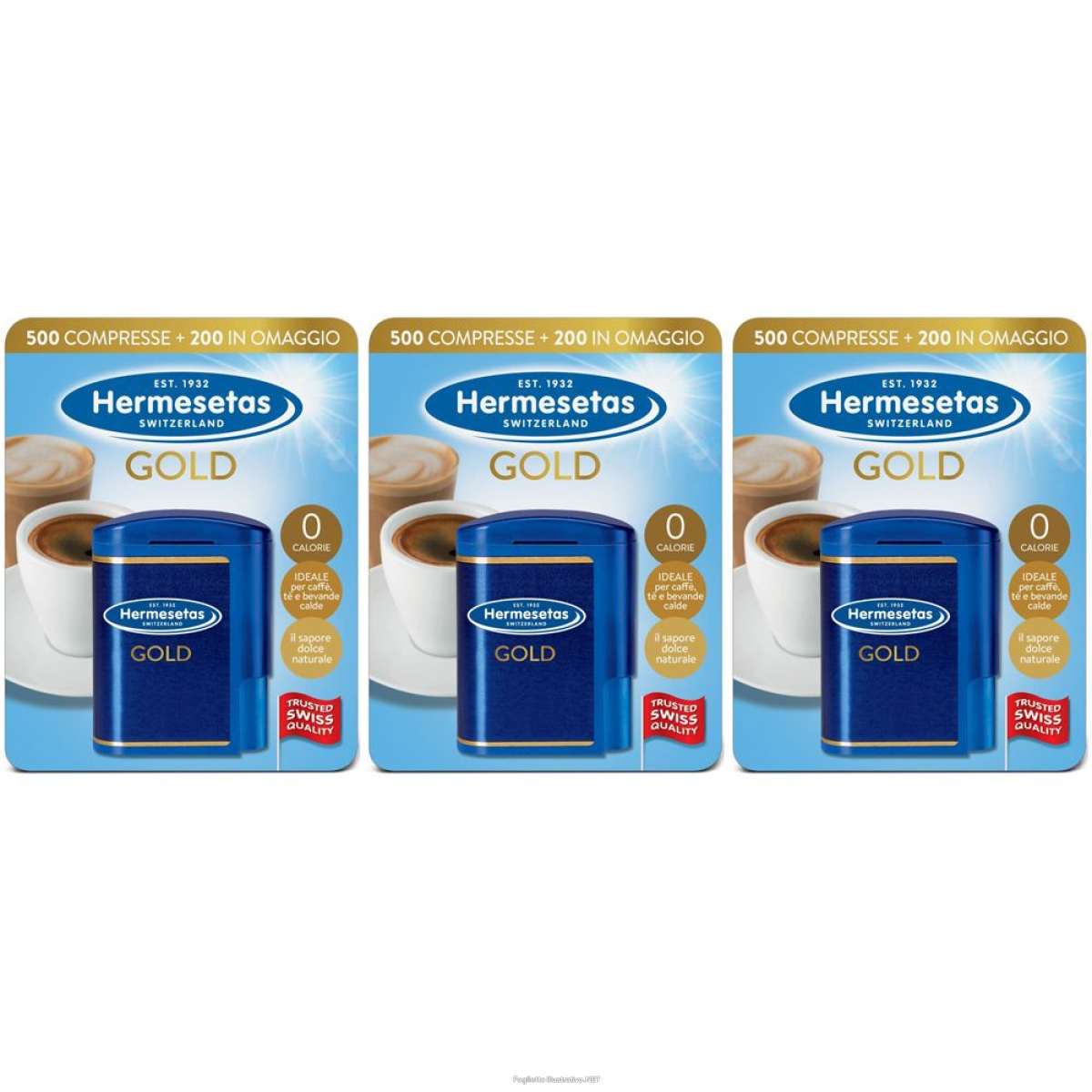 Trova prezzi di hermesetas gold dolcificante con aspartame set da 3 3x1 pz compresse e compra online