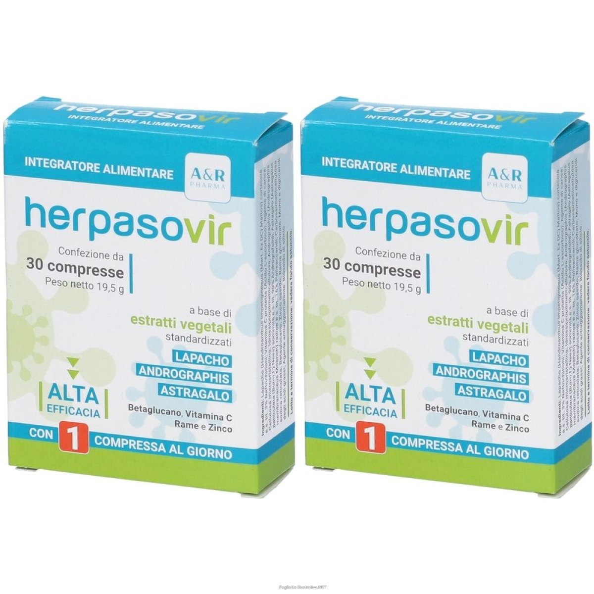 Trova prezzi di herpasovir 30cpr set da 2 2x30 pz compresse e compra online