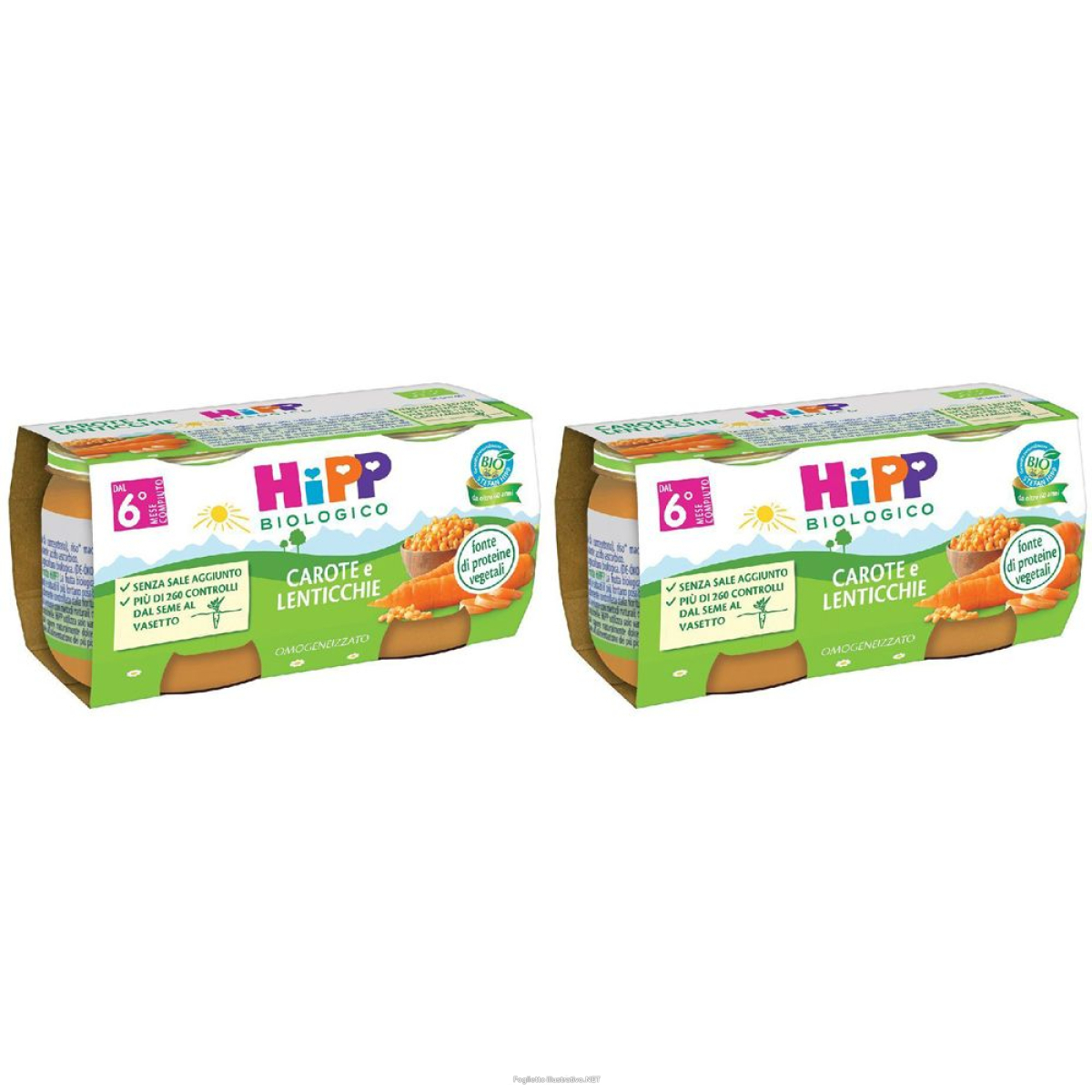 Trova prezzi di hipp bio omogeneizzato carote/lenticchie set da 2 2x2x80 g pappa e compra online