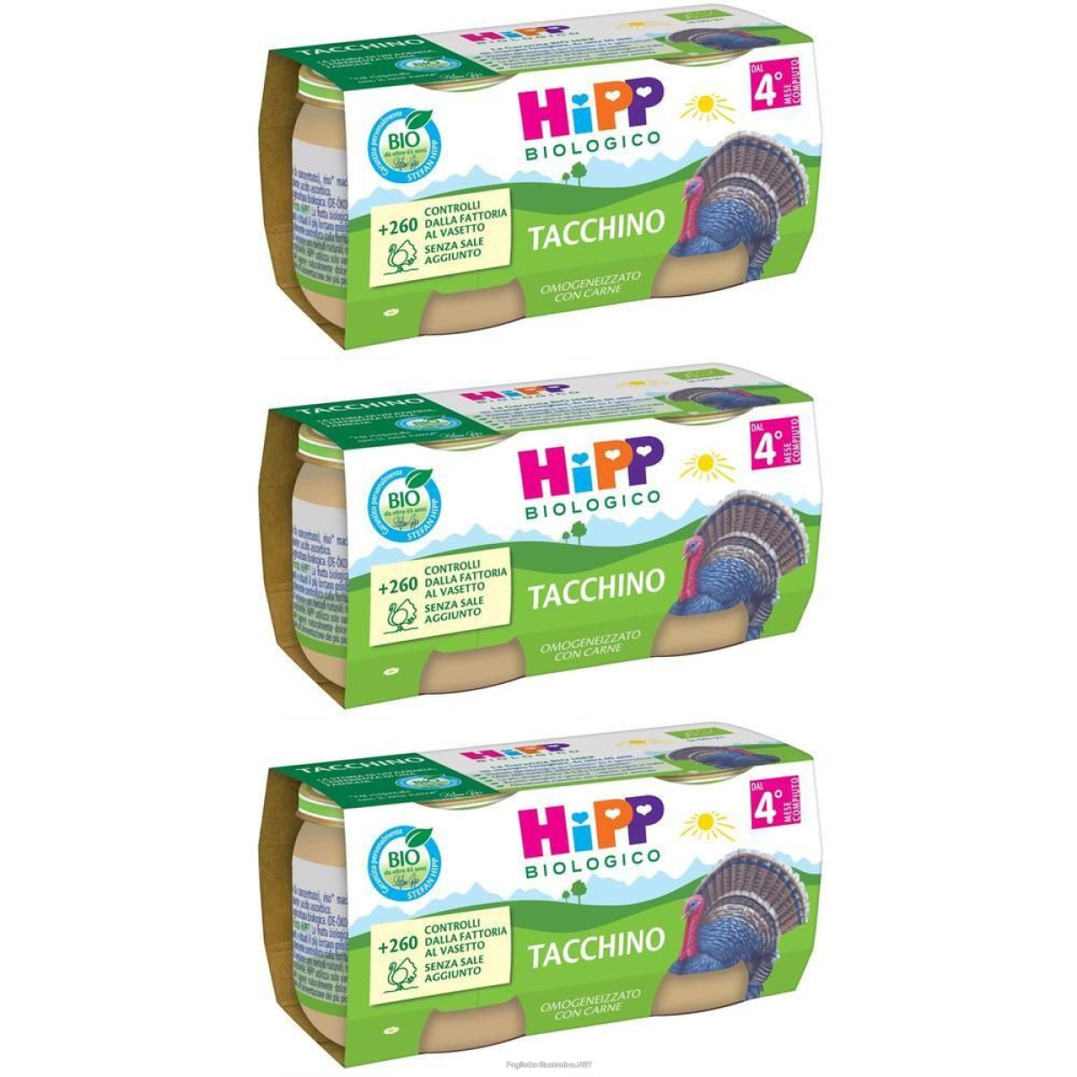 Trova prezzi di hipp bio omogeneizzato tacchino 2 pezzi da 80 g 3x160 g pappa e compra online