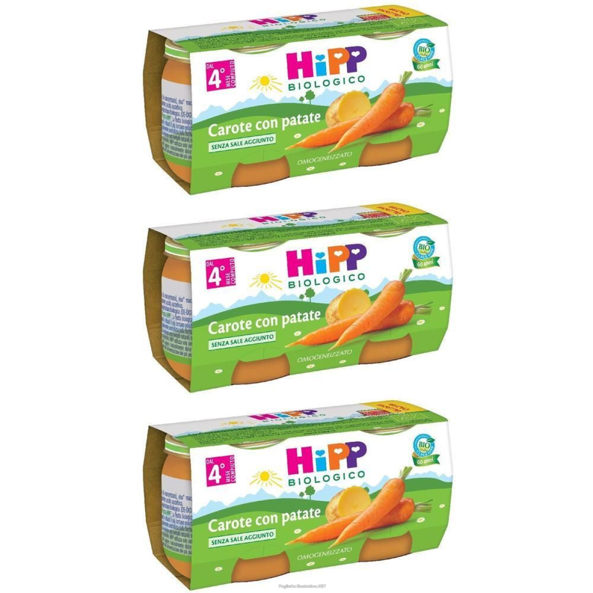 Trova prezzi di hipp biologico carote con patate 3x2x80 g pappa e compra online