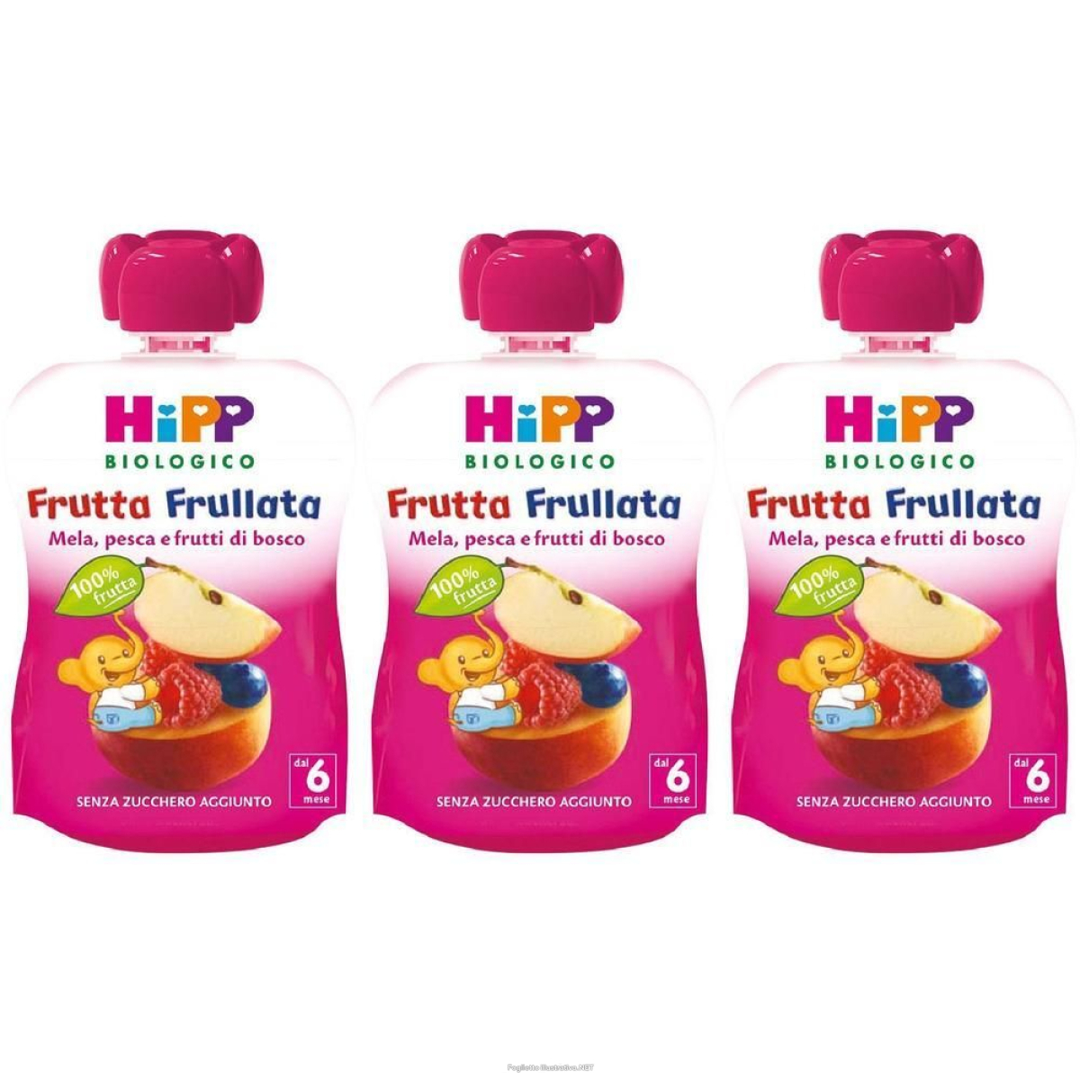 Trova prezzi di hipp biologico fruta frullata mela, pesca e frutti di bosco 3x90 g sci e compra online