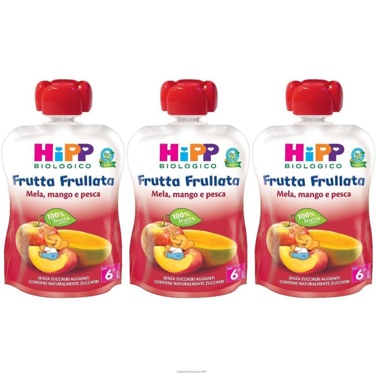 Trova prezzi di hipp biologico frutta frullata mela, mango e pesca 3x90 g e compra online