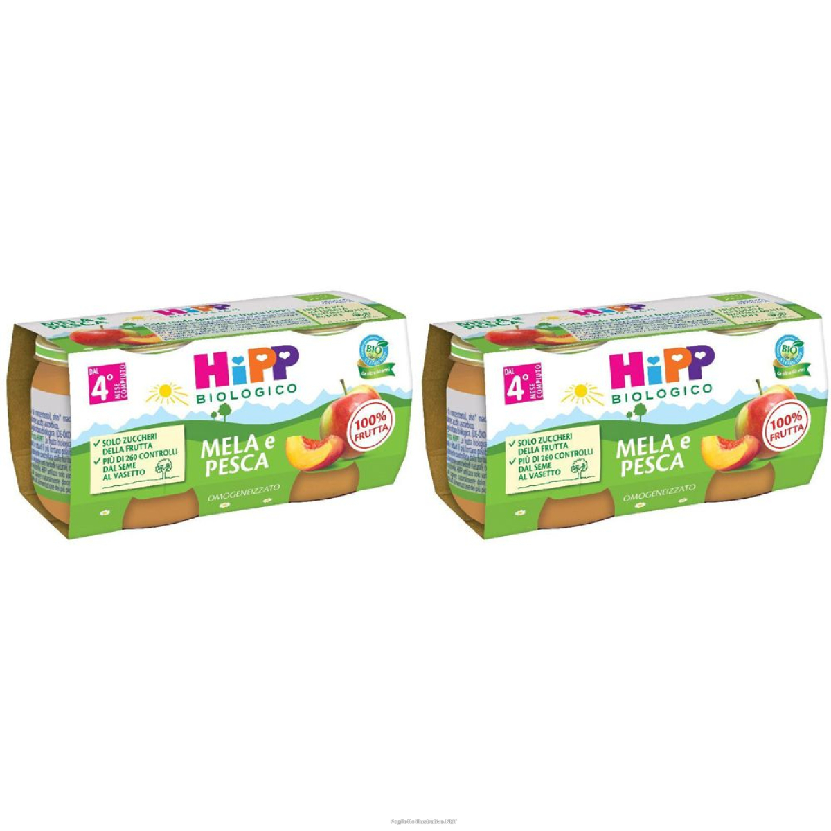 Trova prezzi di hipp biologico mela e pesca set da 2 2x2x80 g pappa e compra online