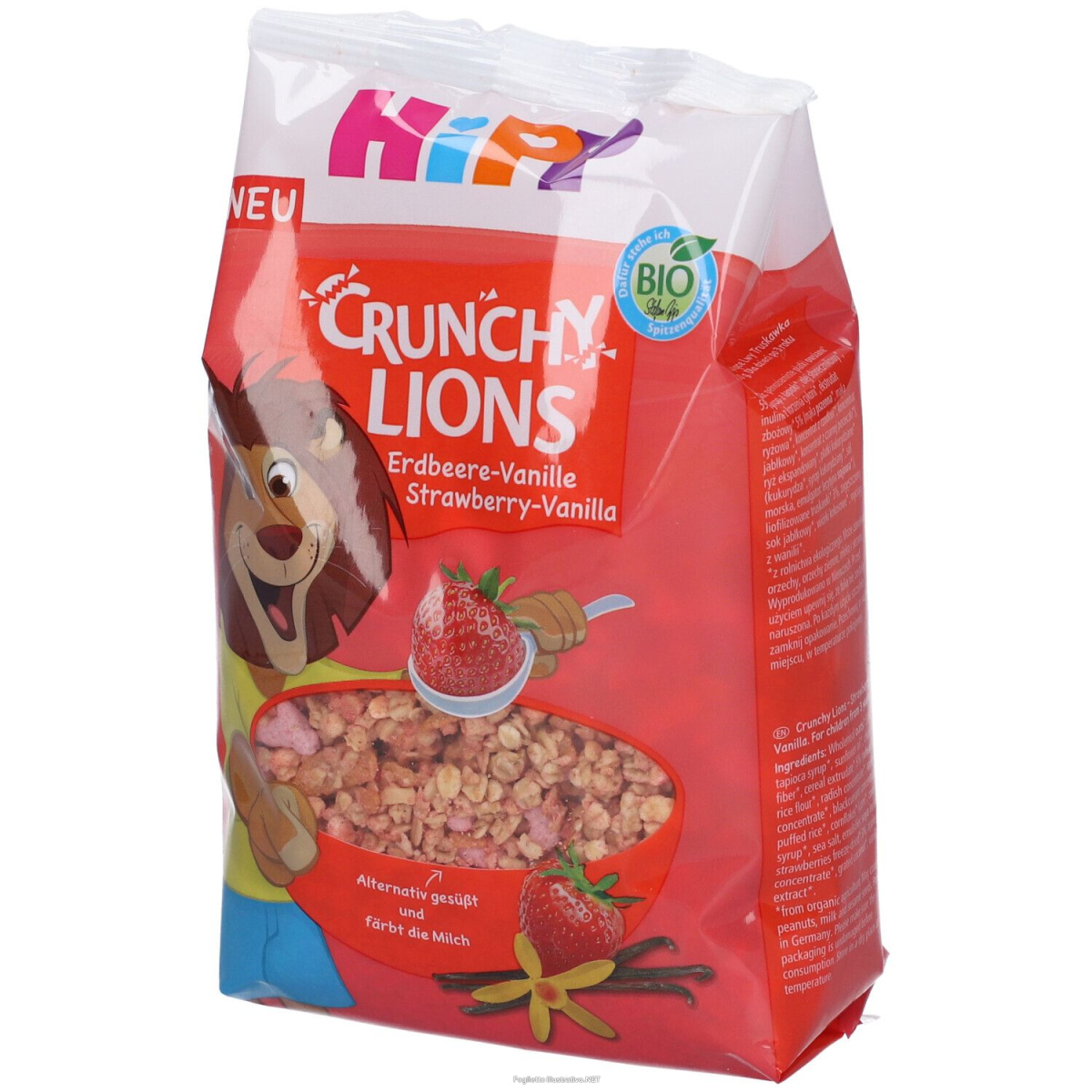 Trova prezzi di hipp crunchy muesli lions fragola e  vaniiglia 300gr e compra online