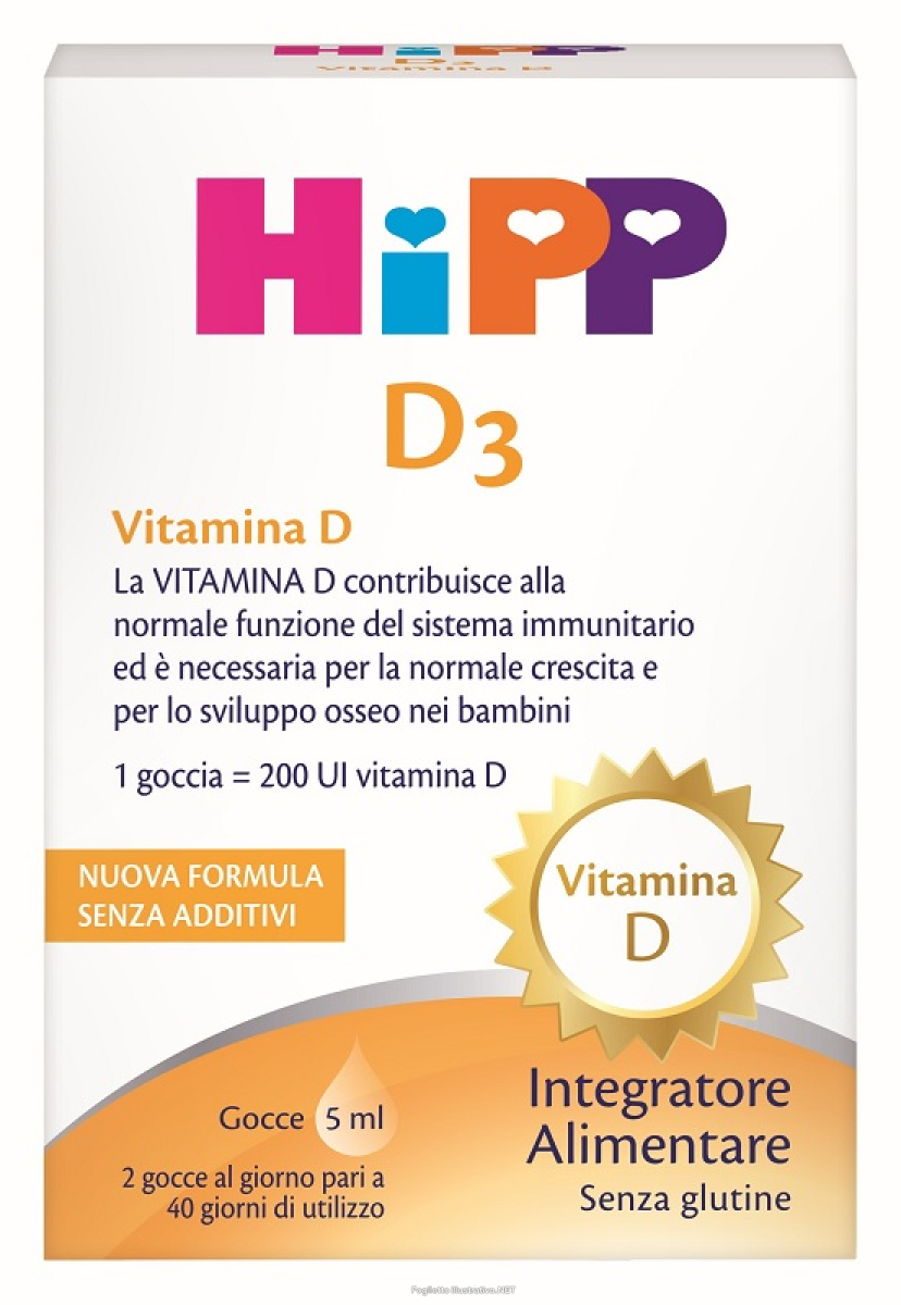 Trova prezzi di hipp d3 integratore per lo sviluppo delle ossa e per le difese immunitarie dei bambini gocce orali 5ml e compra online