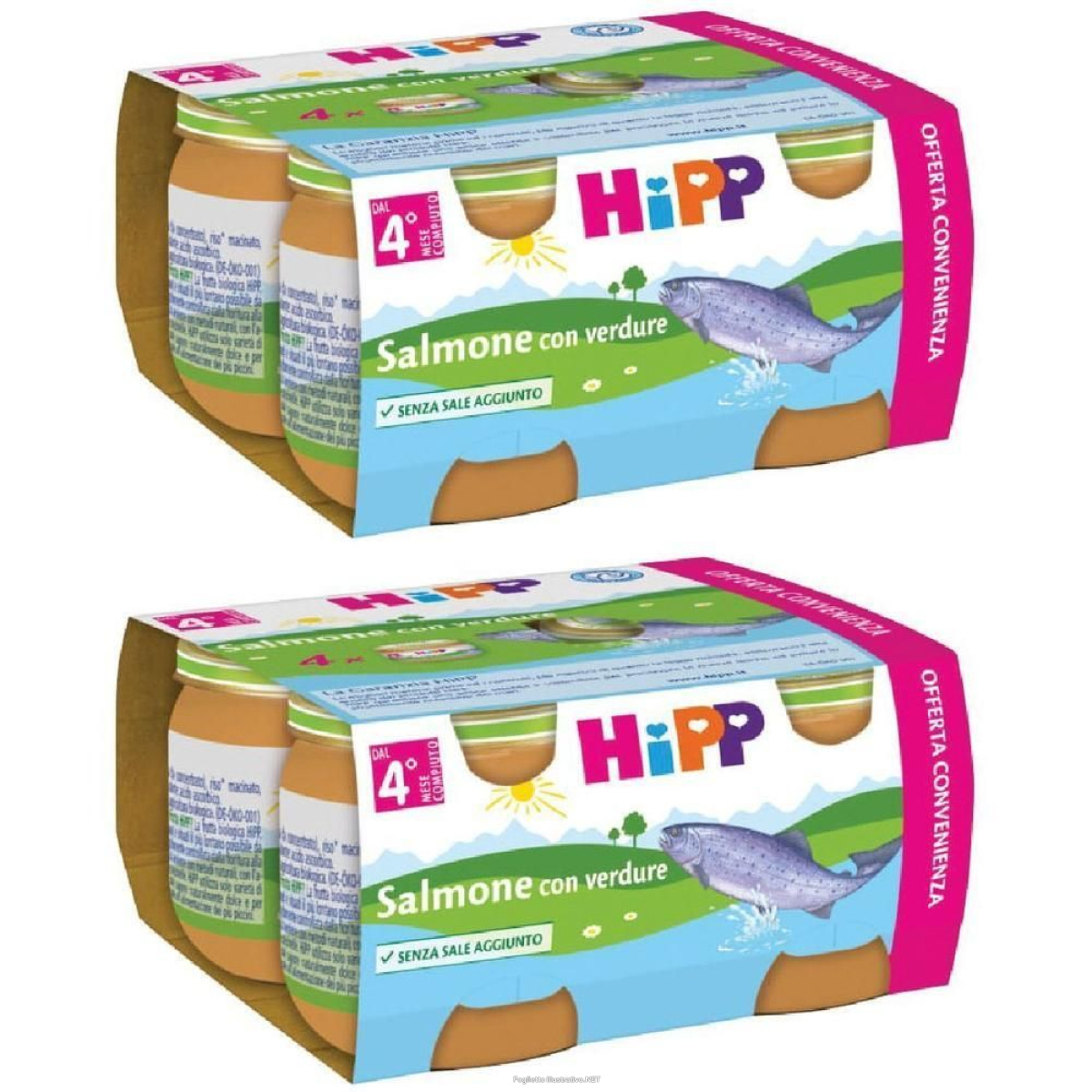 Trova prezzi di hipp omog salmone/verd 4x80g 2x4x80 g pappa e compra online