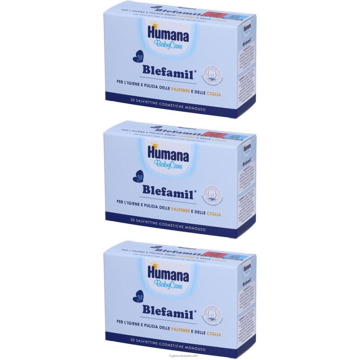 Trova prezzi di humana baby blefamil® salviettine 3x20 pz salviette e compra online