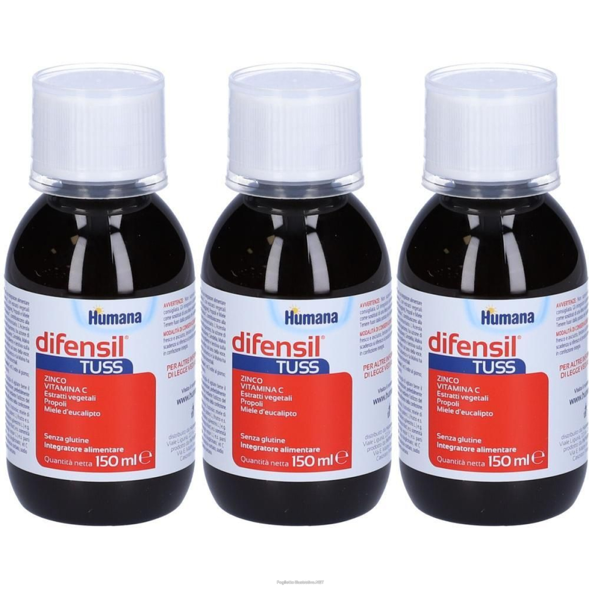 Trova prezzi di humana difensil tuss 3x150 ml soluzione e compra online