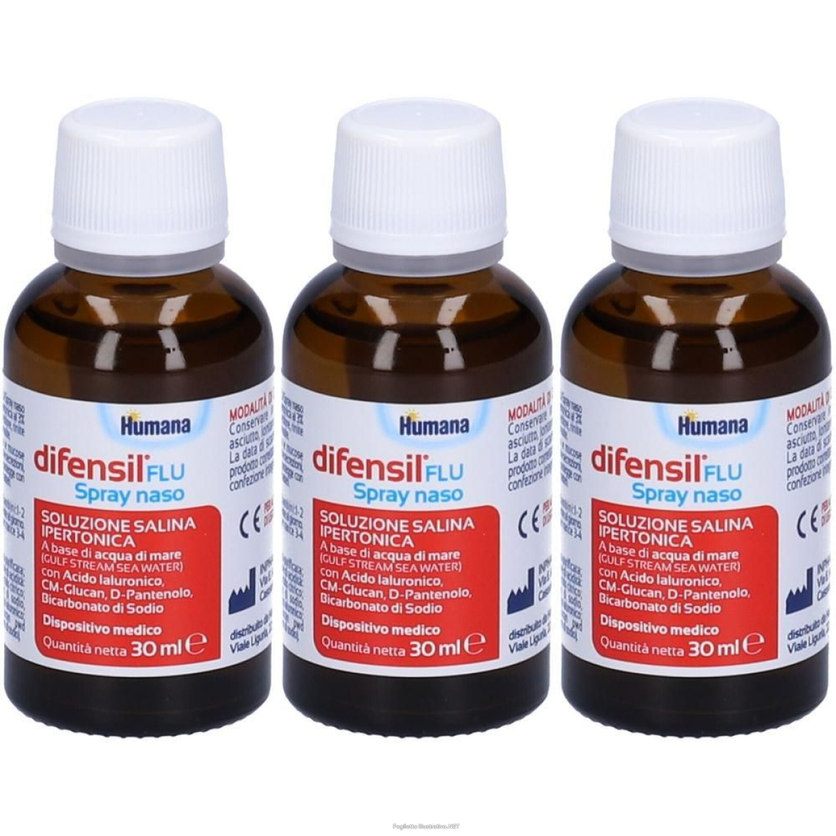 Trova prezzi di humana difensilflu spray naso 3x30 ml nasale e compra online