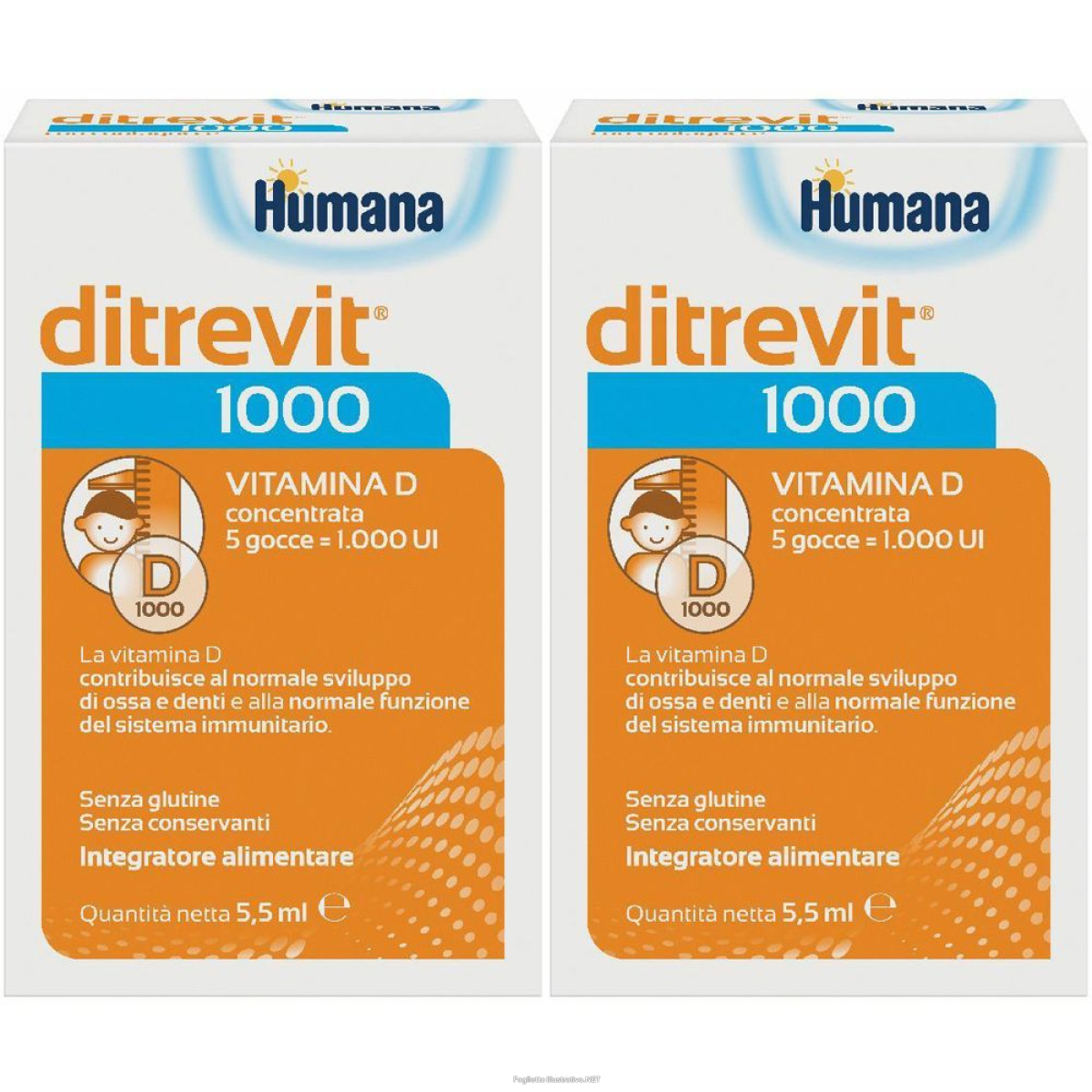 Trova prezzi di humana ditrevit® 1000 set da 2 2x5,5 ml soluzione orale e compra online