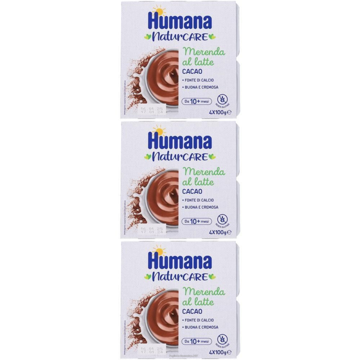 Trova prezzi di humana merenda cacao 3x4x100 g e compra online
