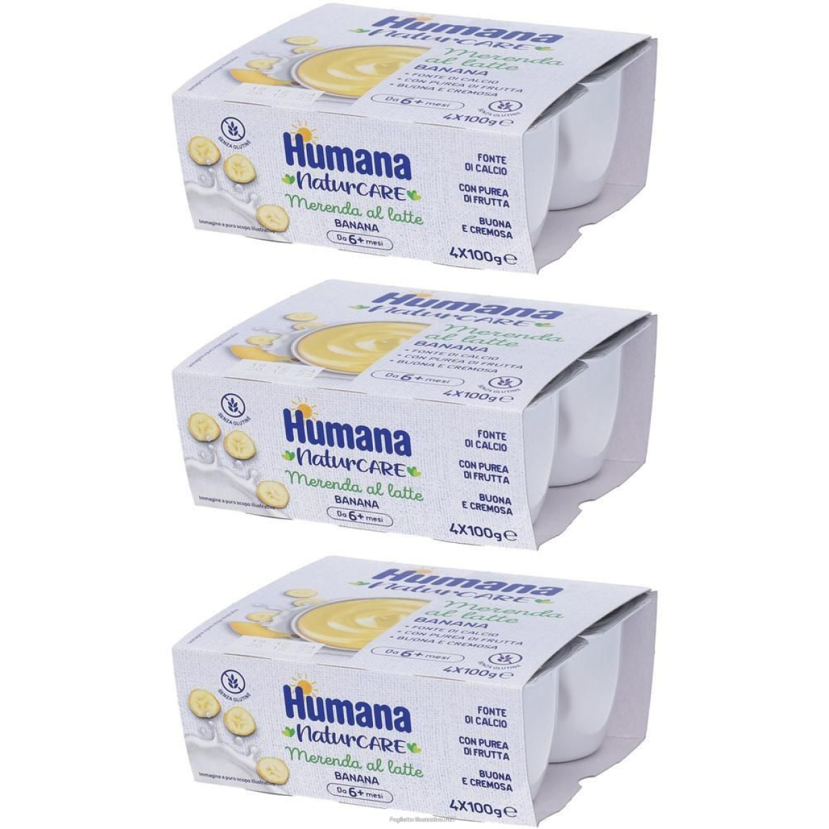 Trova prezzi di humana merenda latte banana 4 pezzi da 100 g 3x4x100 g e compra online