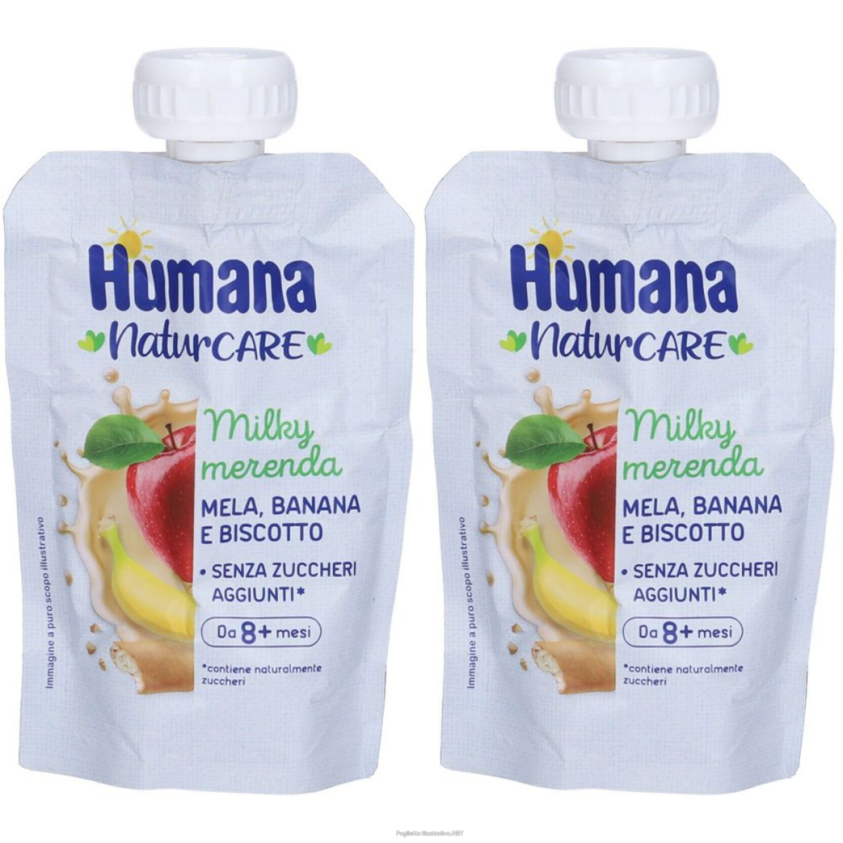 Trova prezzi di humana milkymerenda mela, banana e biscotto set da 2 2x100 g latte e compra online