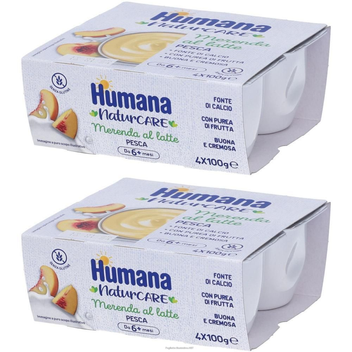 Trova prezzi di humana naturcare merenda al latte gusto pesca 2x4x100 g e compra online