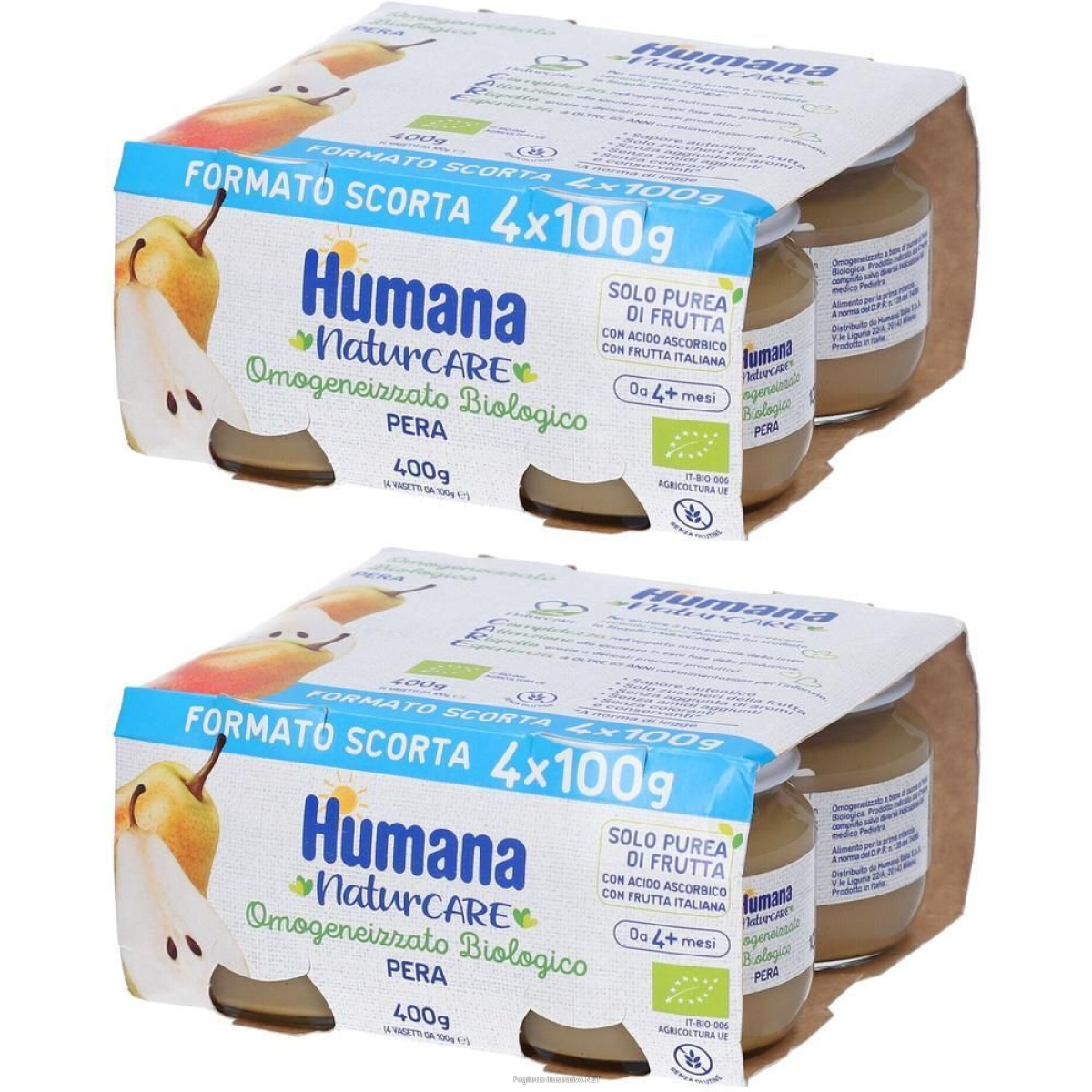 Trova prezzi di humana omogeneizzato pera bio 4x100 g 2x400 g e compra online